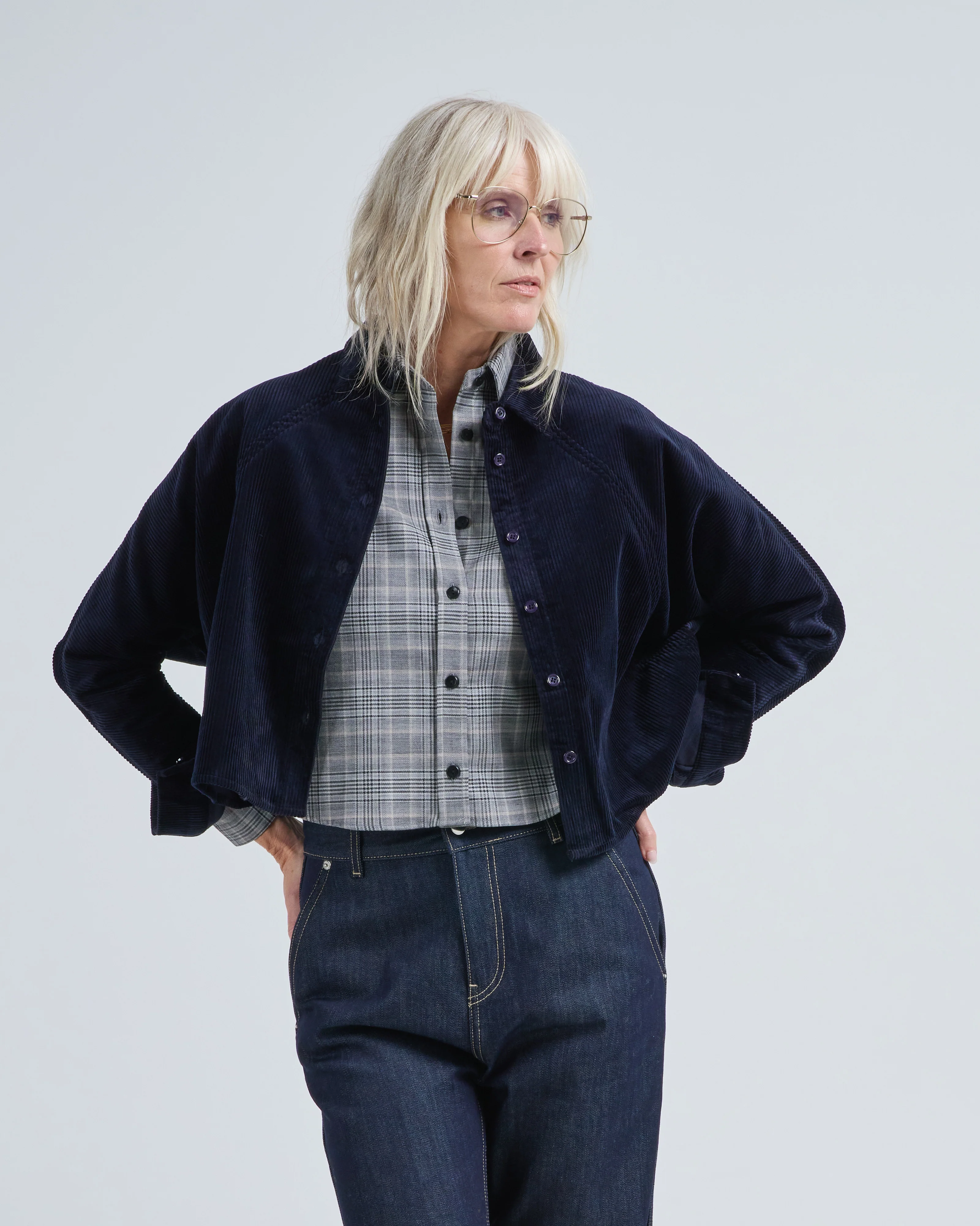 corduroy 3/4 cropped shirt jacket - Image 2