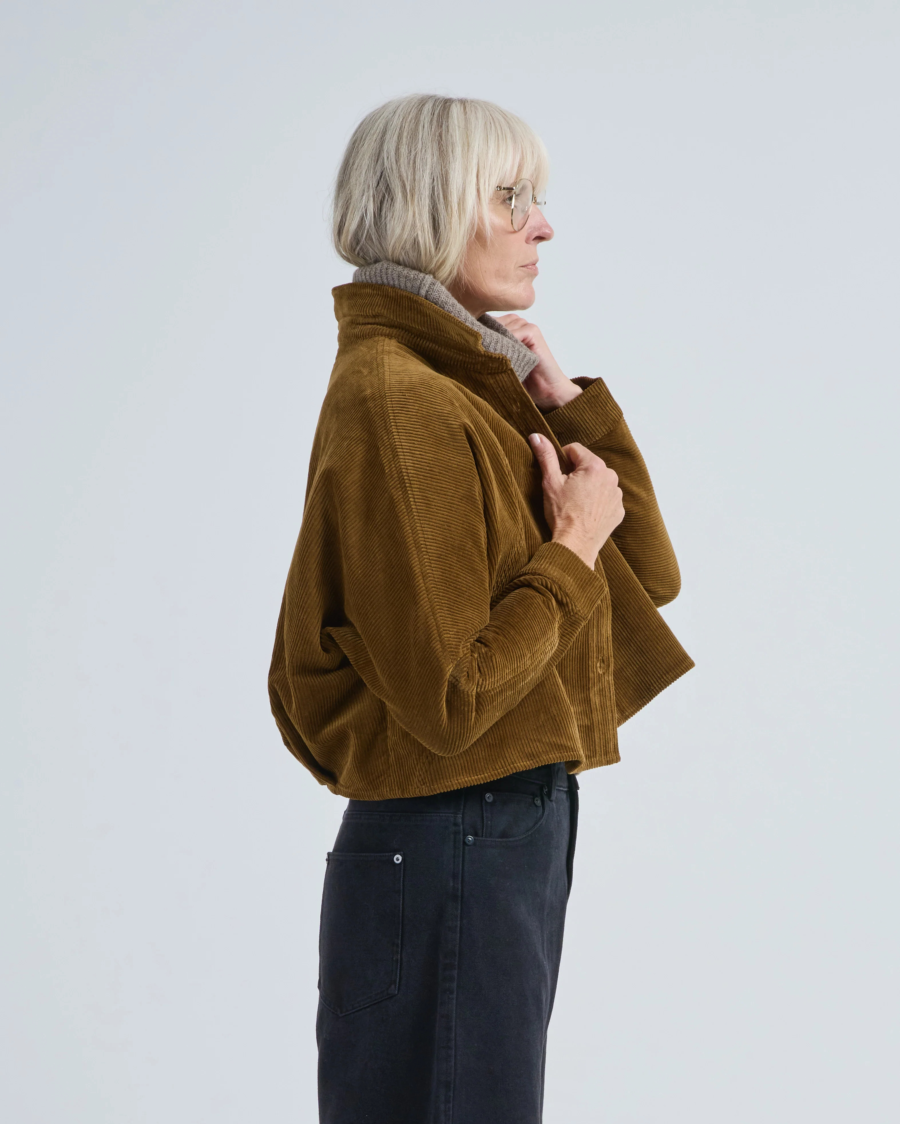 corduroy 3/4 cropped shirt jacket - Image 2