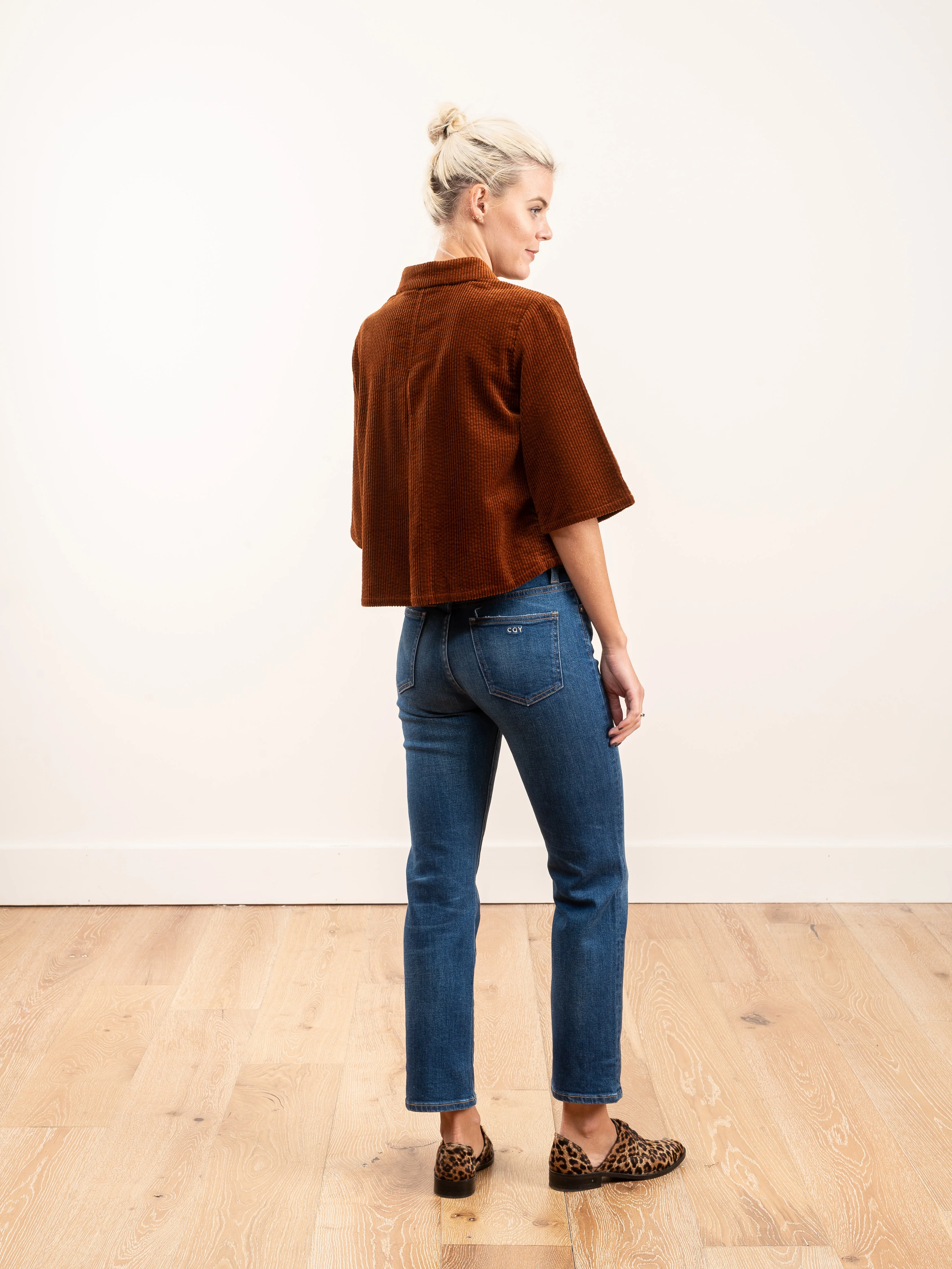corduroy back pleat - rust - Image 2