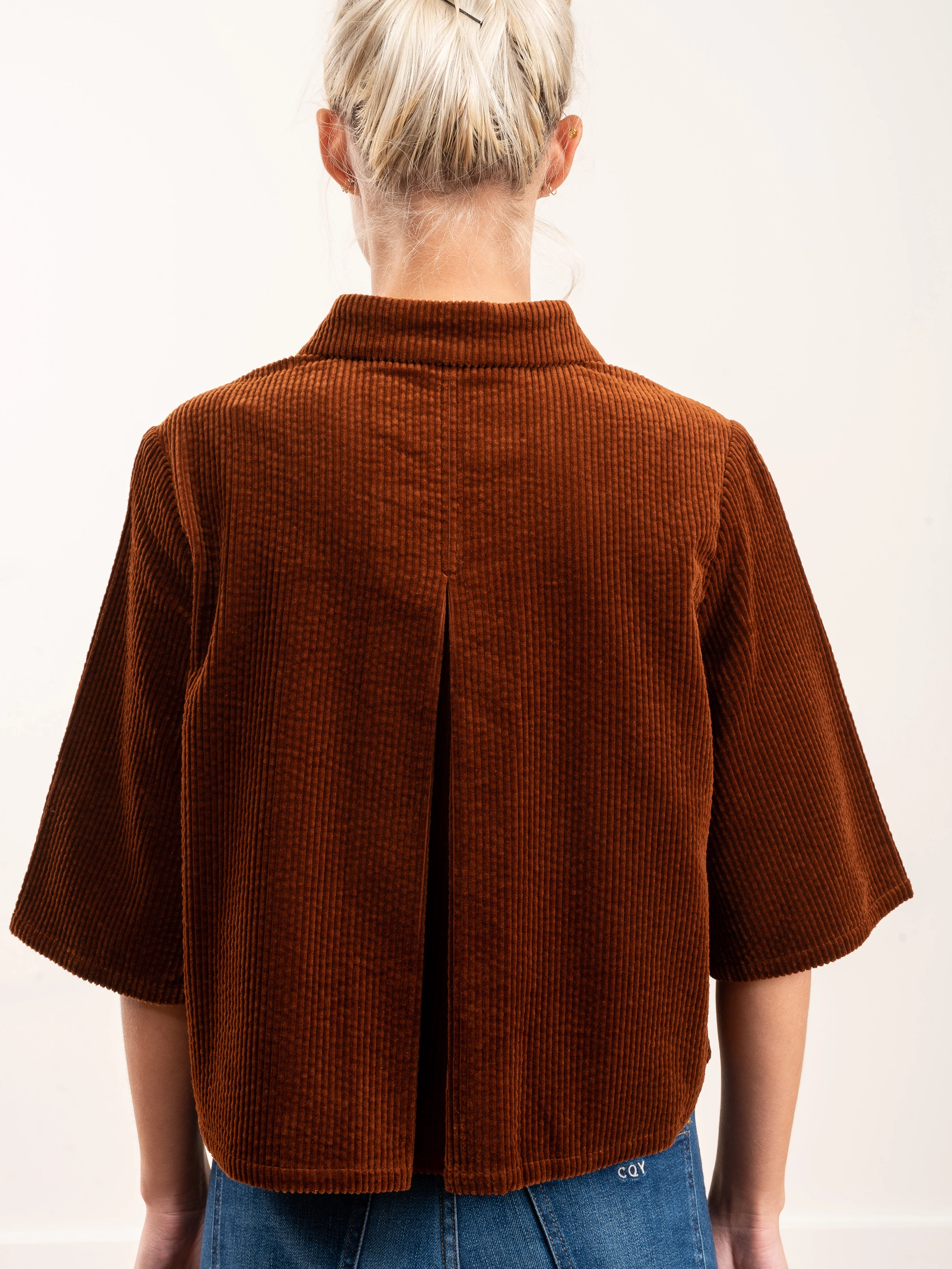 corduroy back pleat - rust - Image 5
