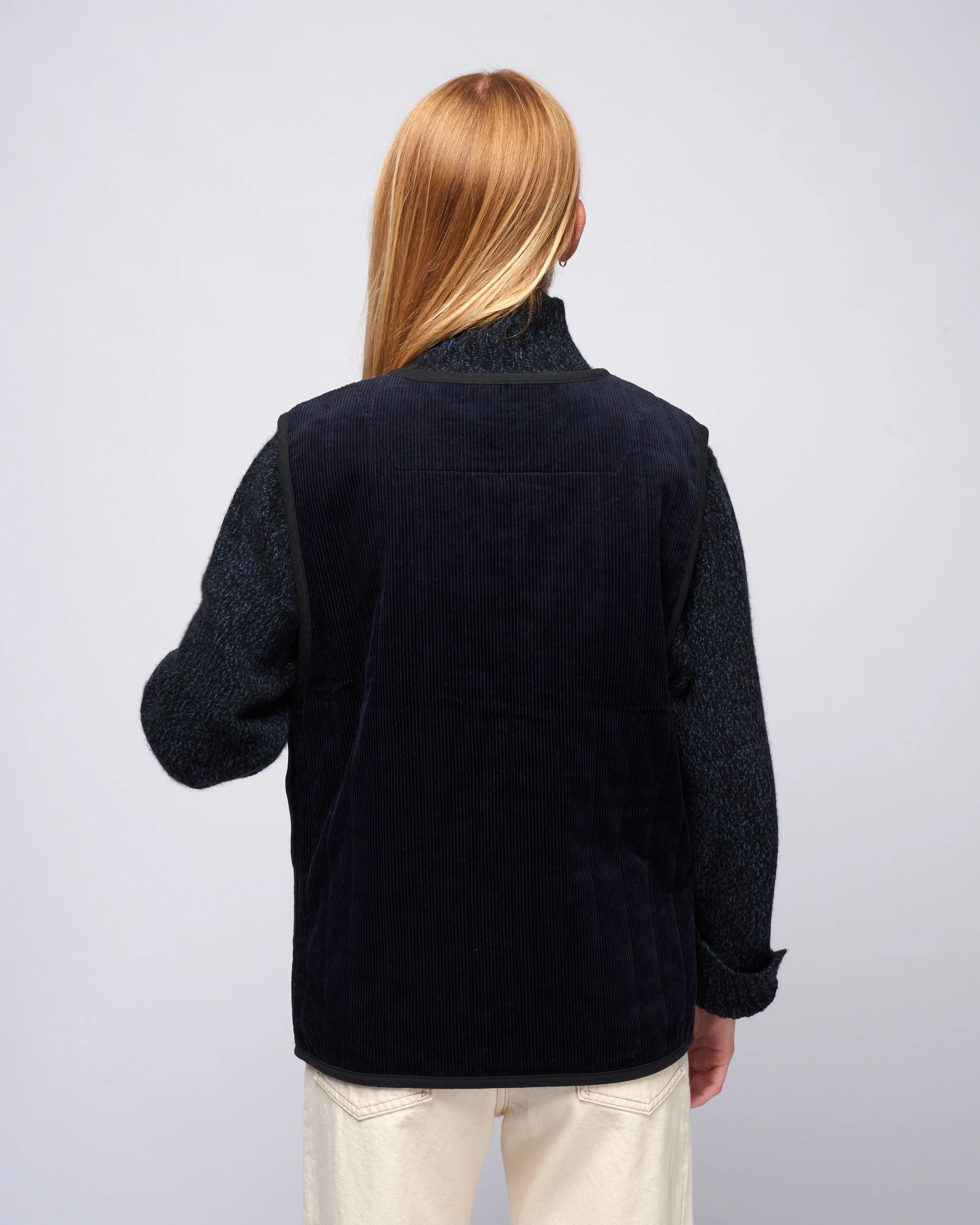 corduroy vest - navy black - Image 4