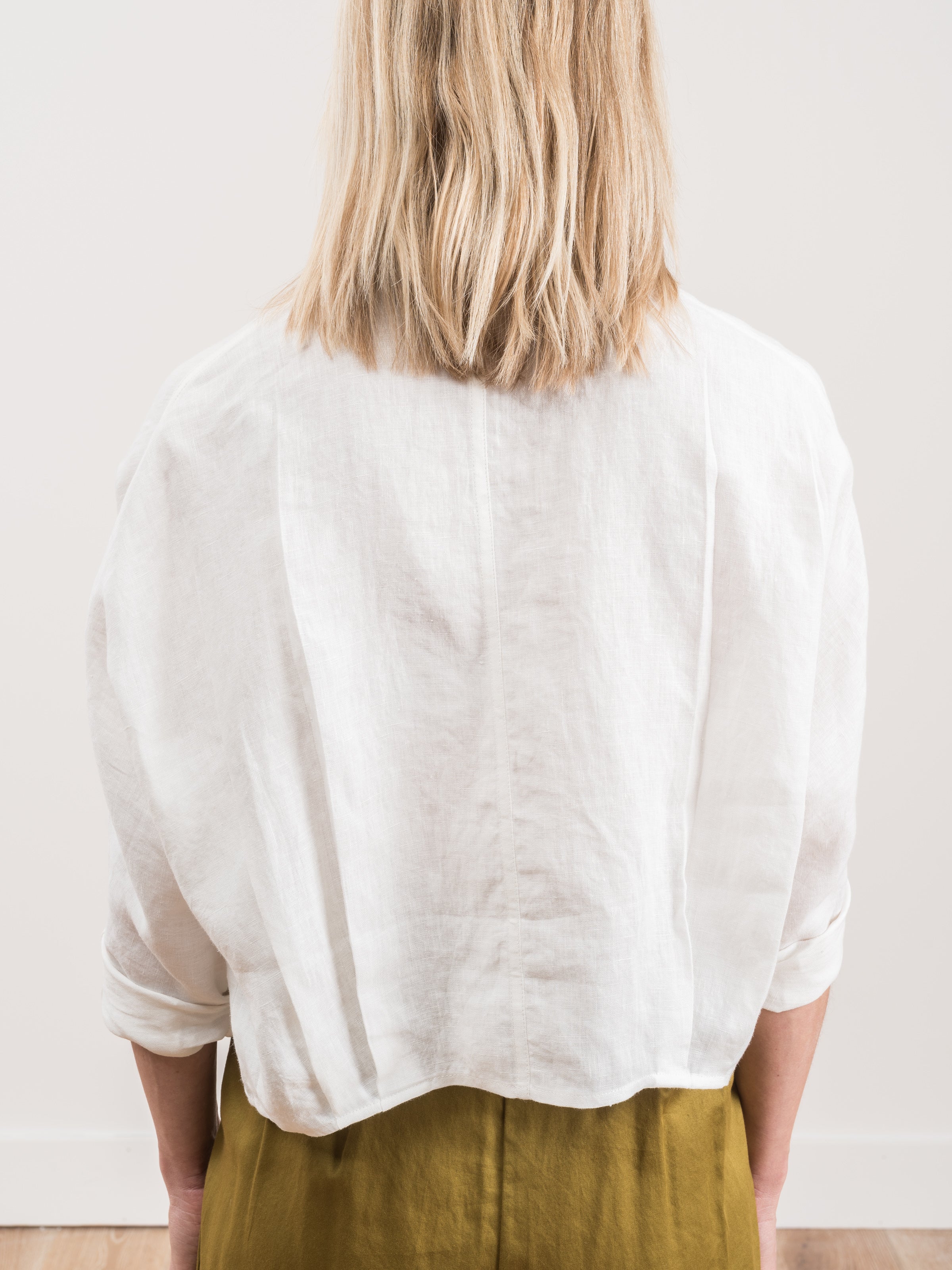 crop shirt jacket - off white - Image 4