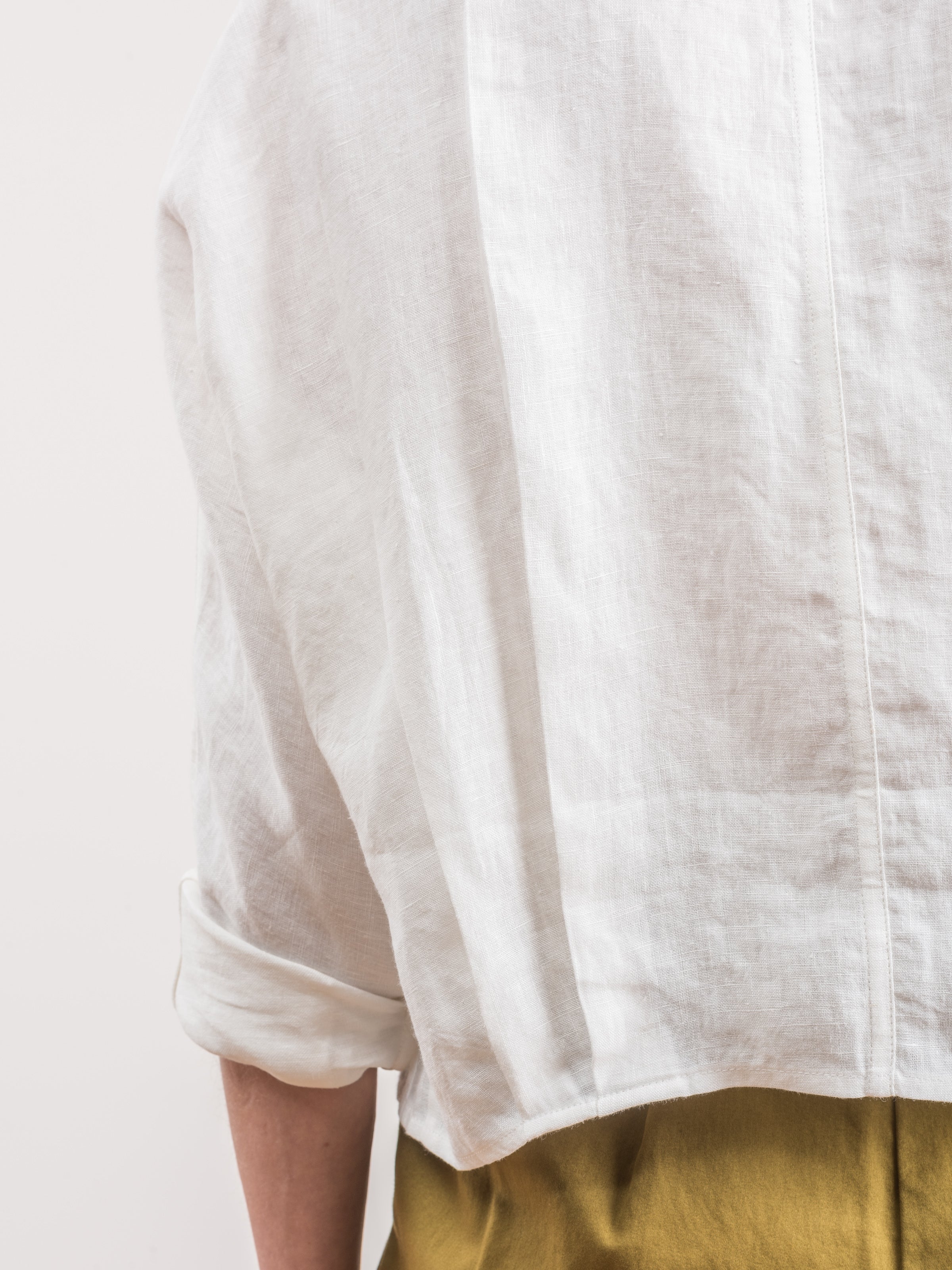 crop shirt jacket - off white - Image 5