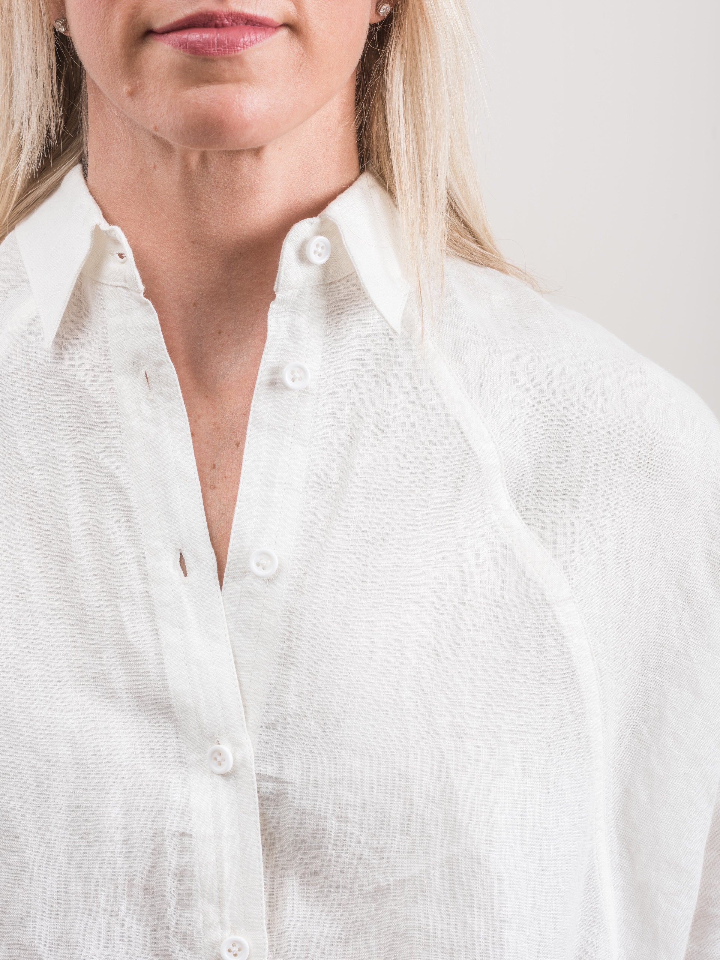 crop shirt jacket - off white - Image 6