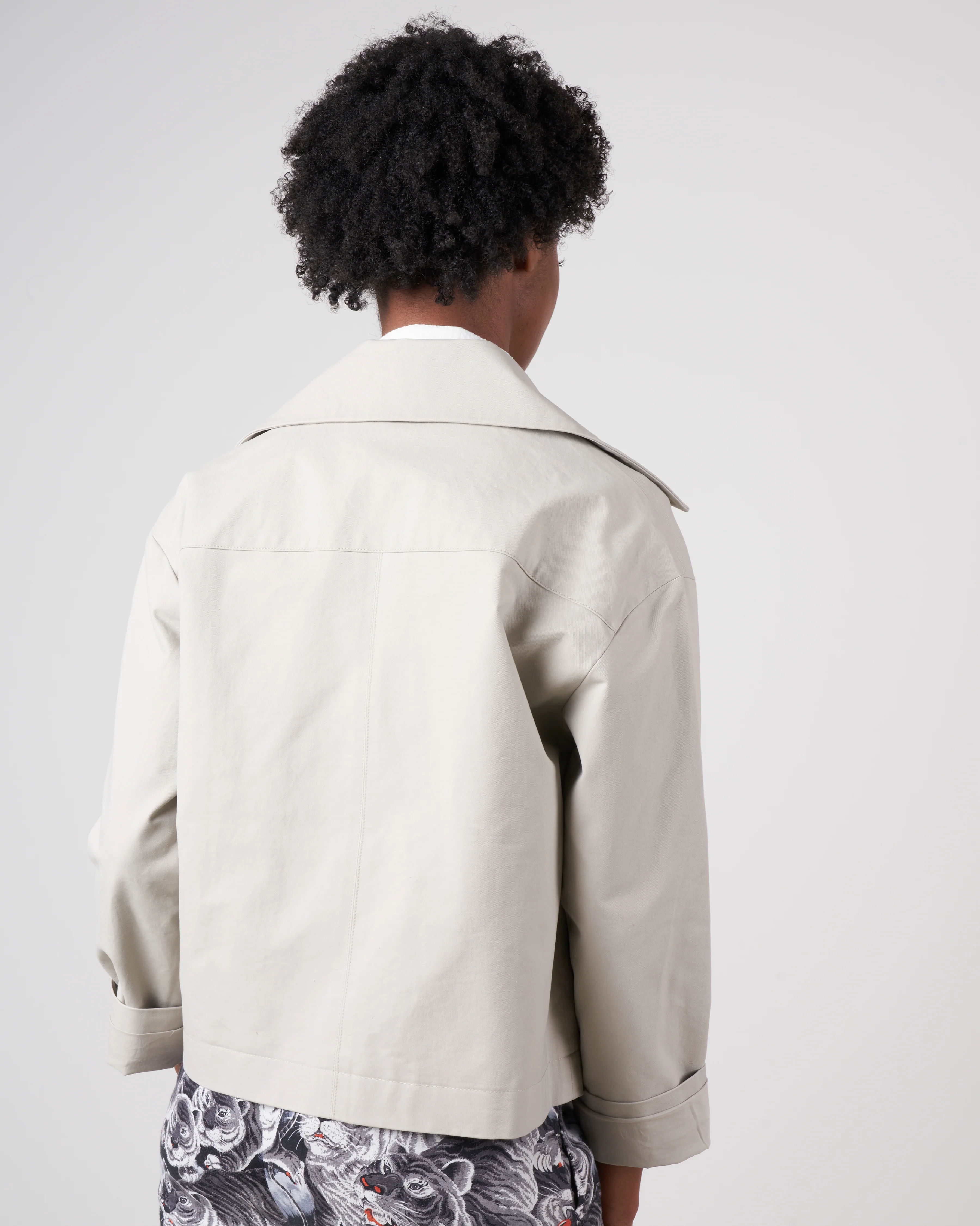 cropped peacoat - dusty white - Image 2