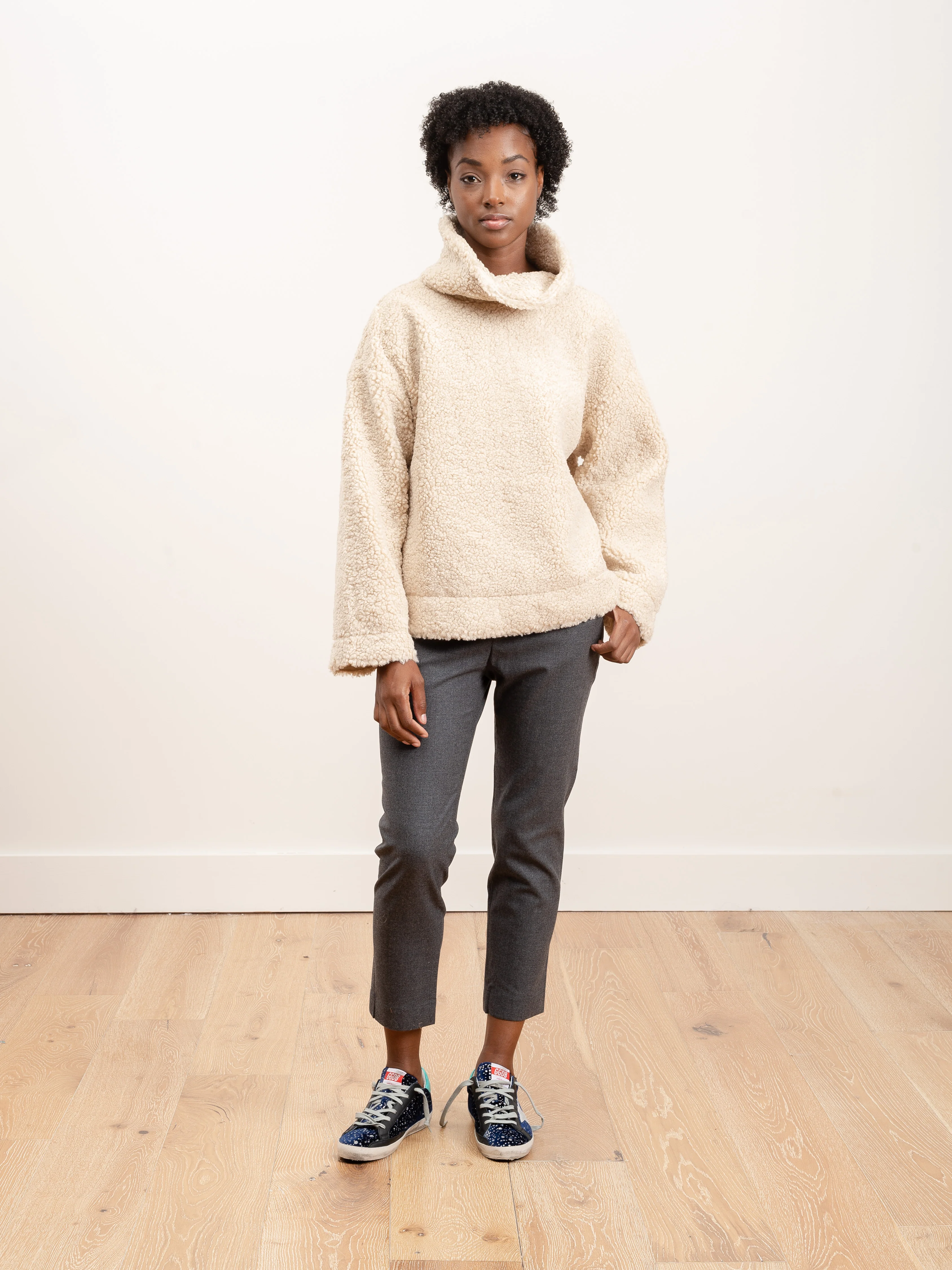 curly turtleneck - dove