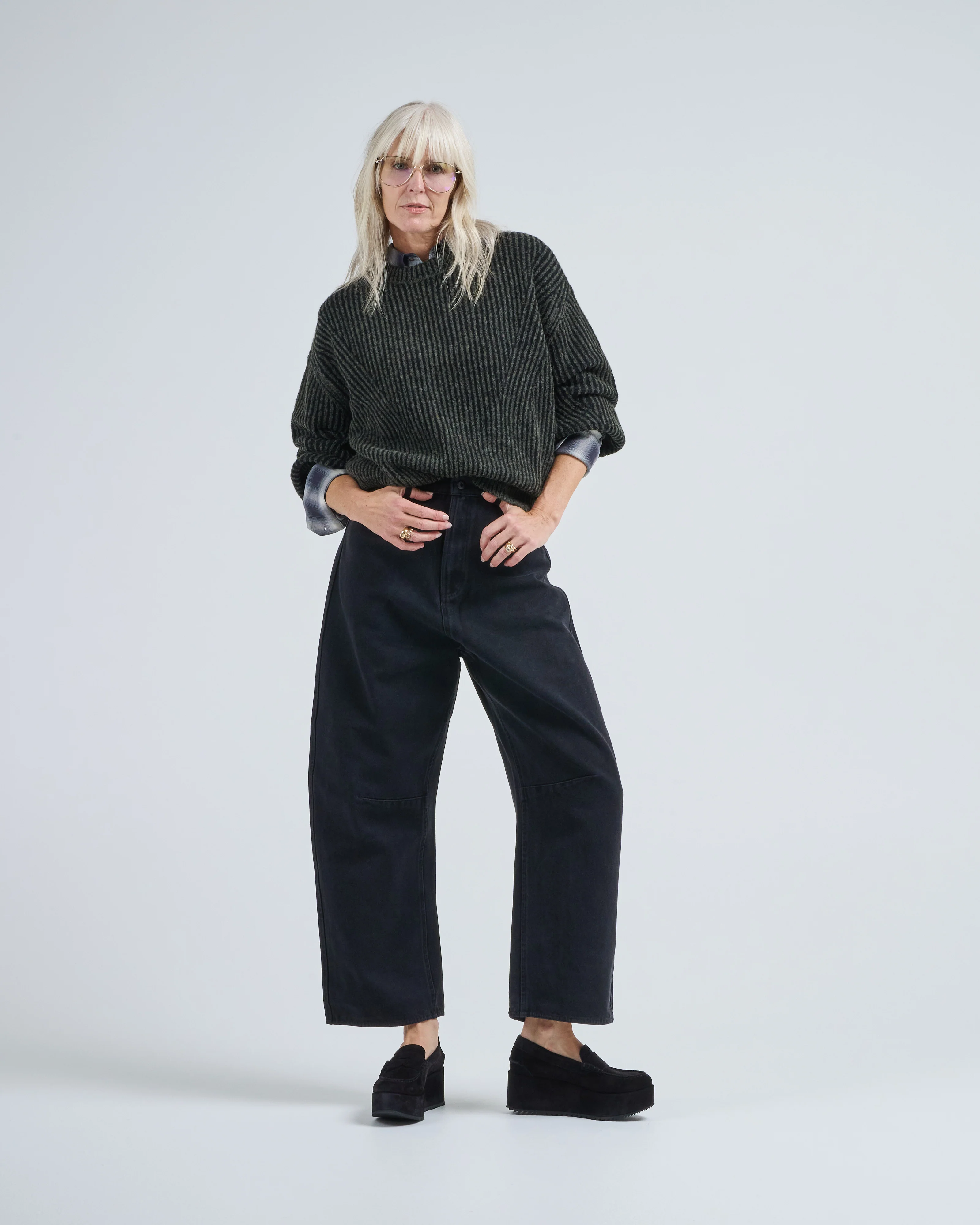 curve legged work trouser