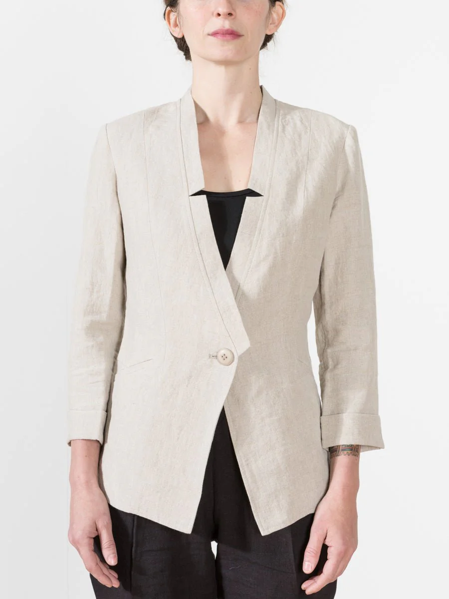 deconstructed blazer - oatmeal - Image 2