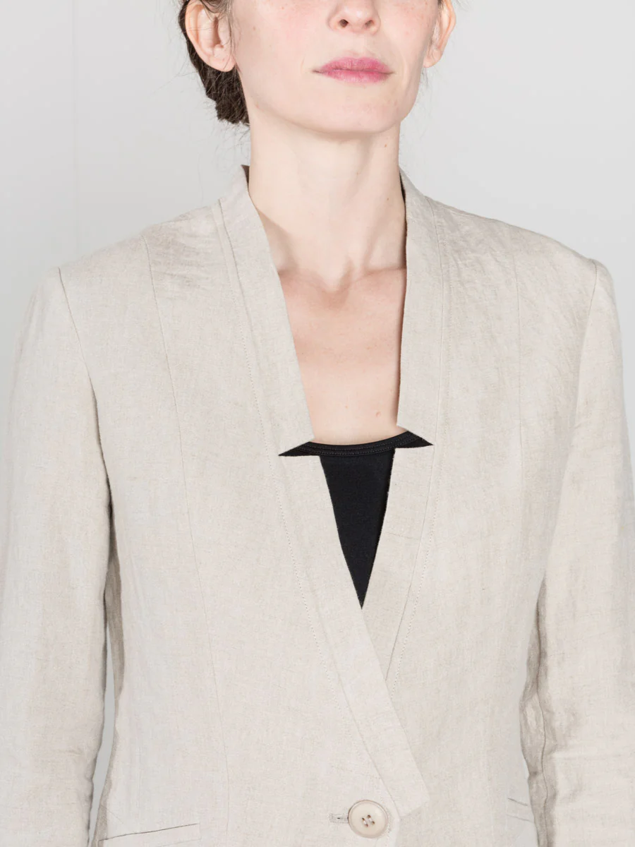 deconstructed blazer - oatmeal - Image 5
