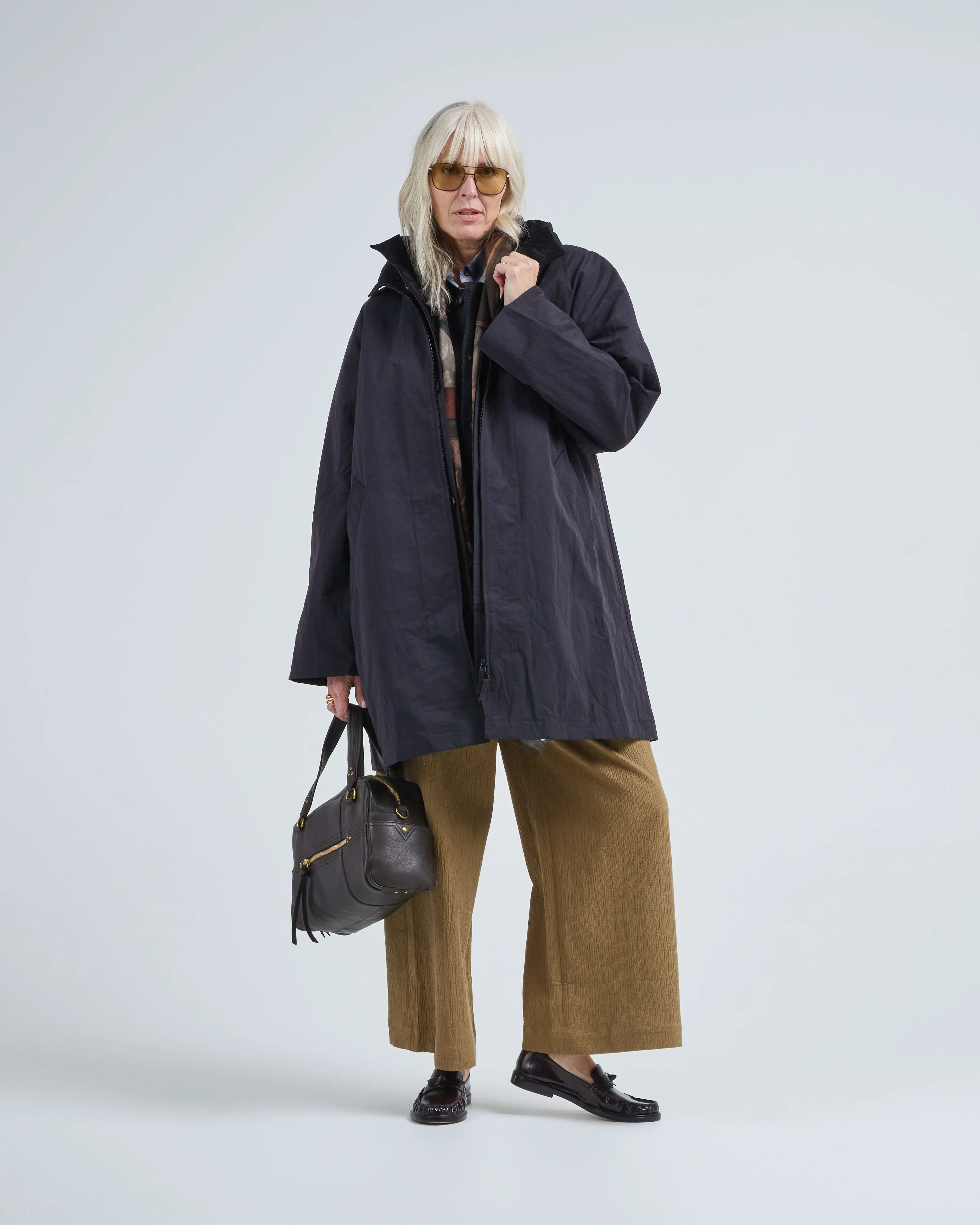 double collar overcoat