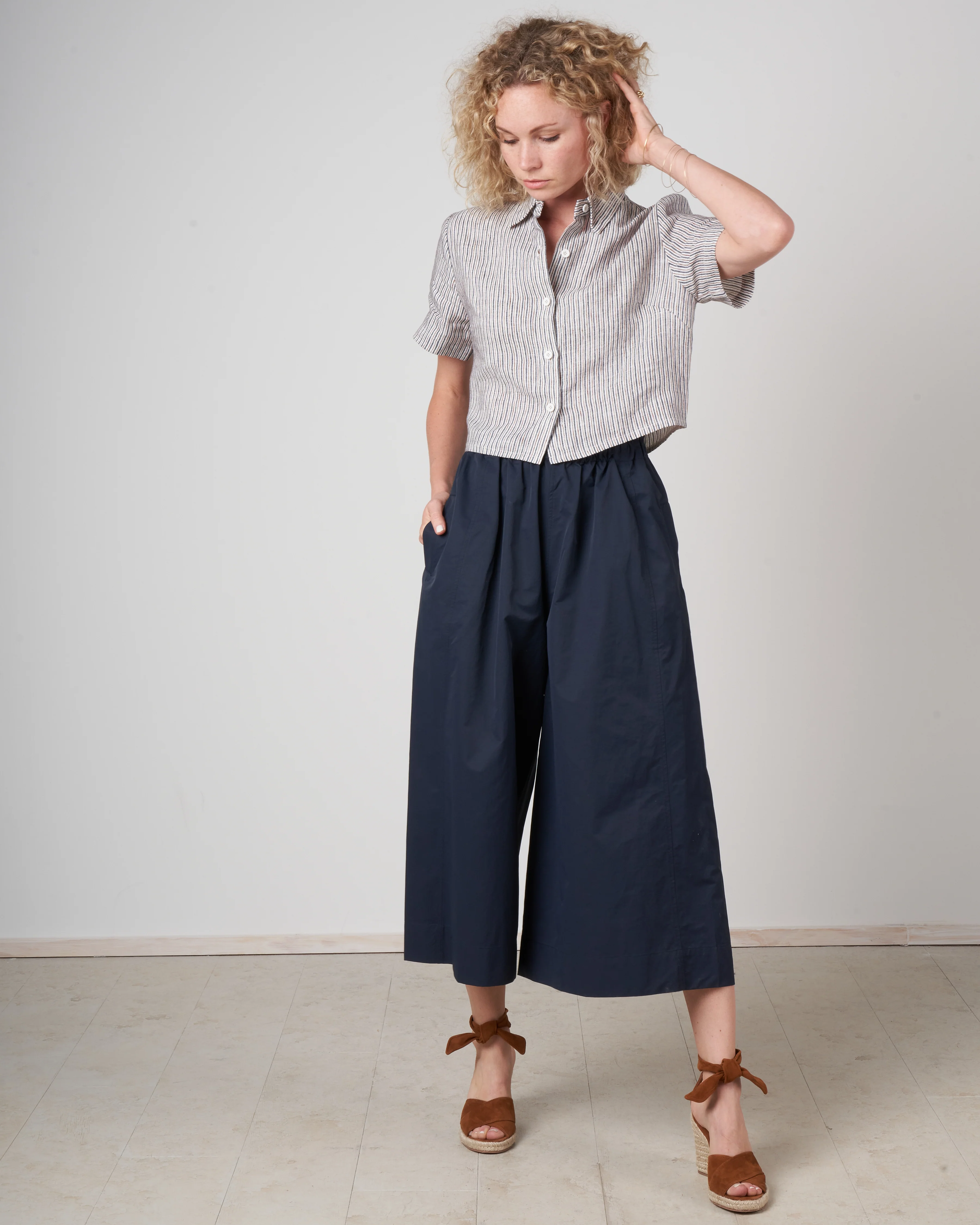 elastic culotte - navy - Image 6