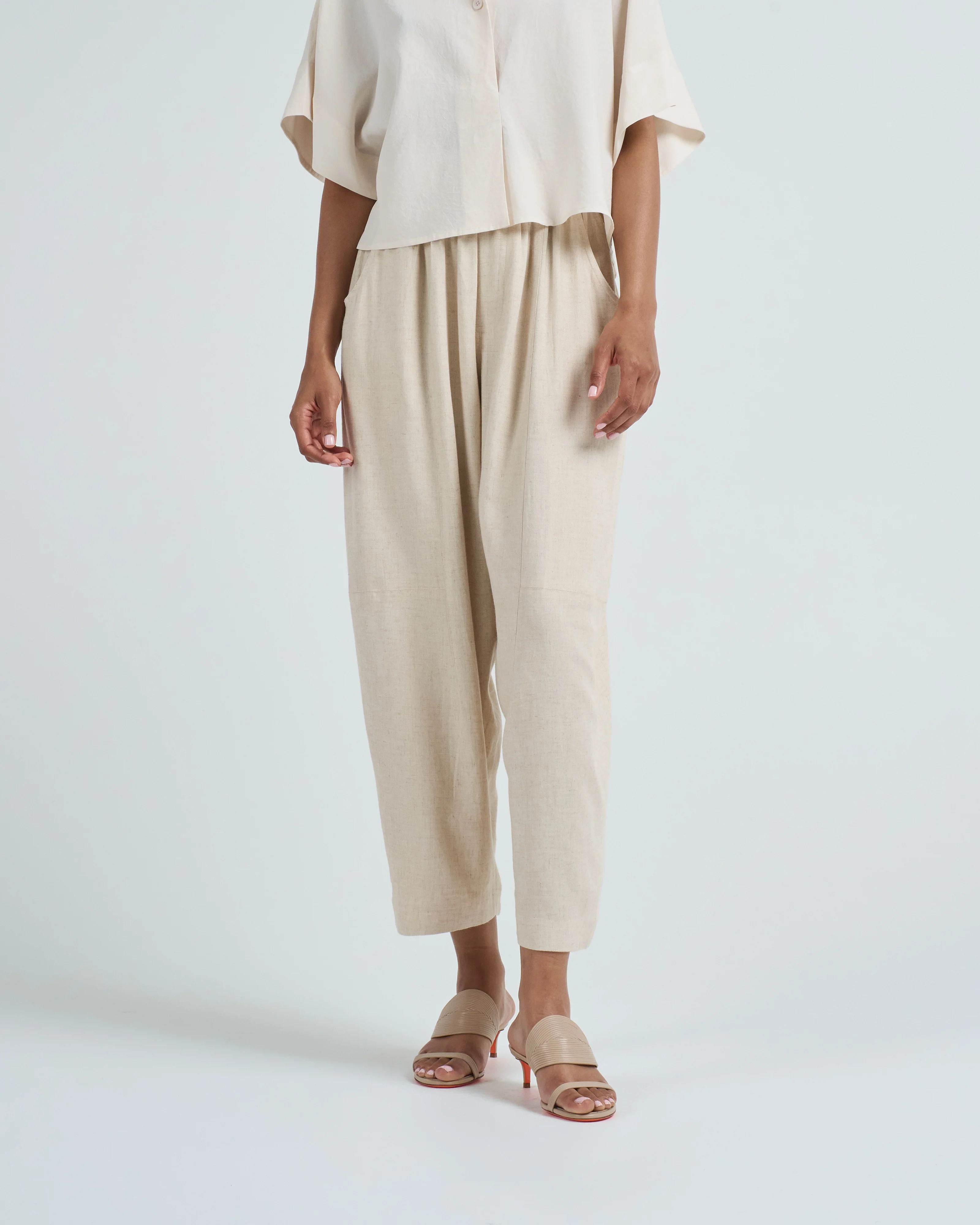 elastic panel barrel trouser - Image 2