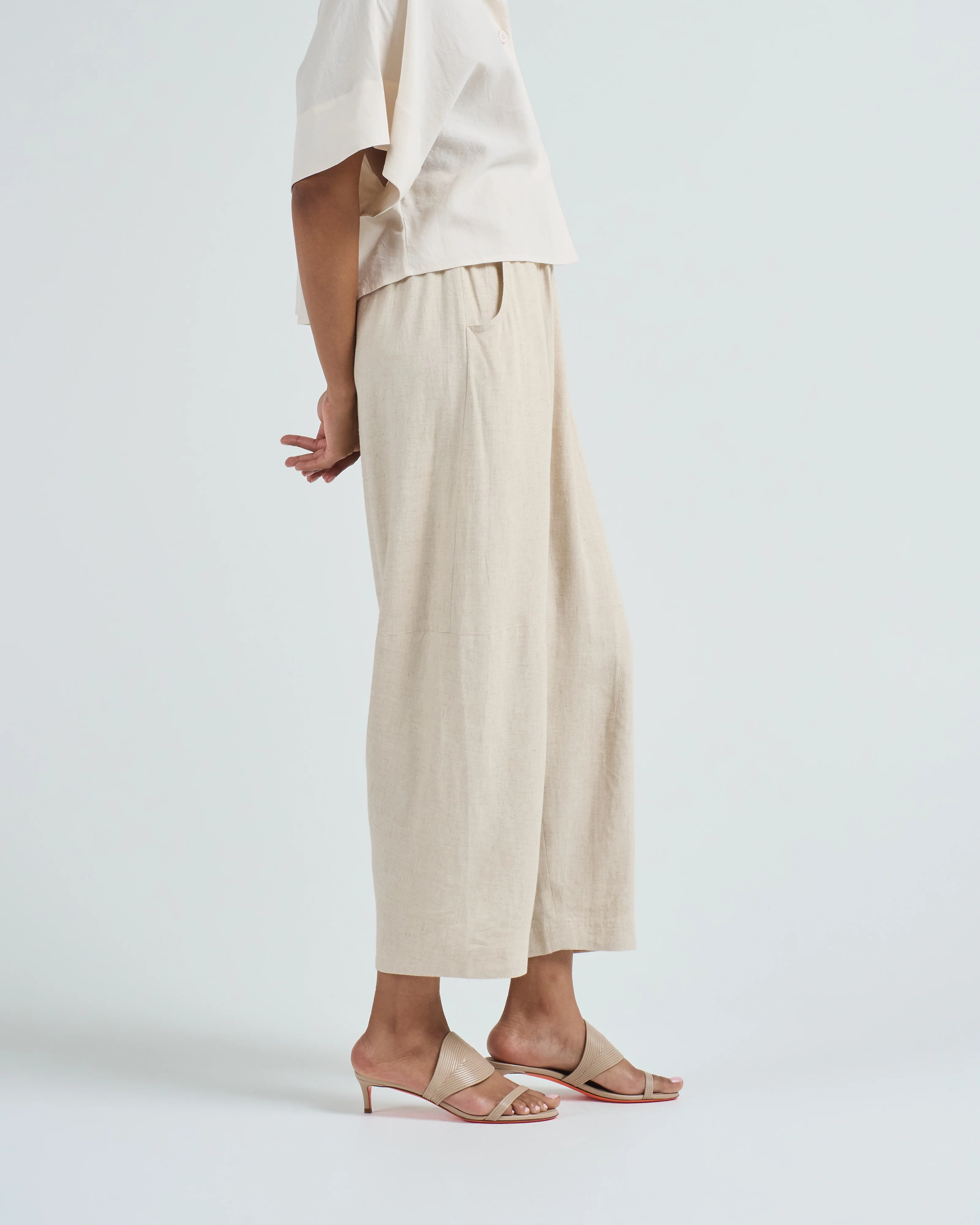 elastic panel barrel trouser - Image 3