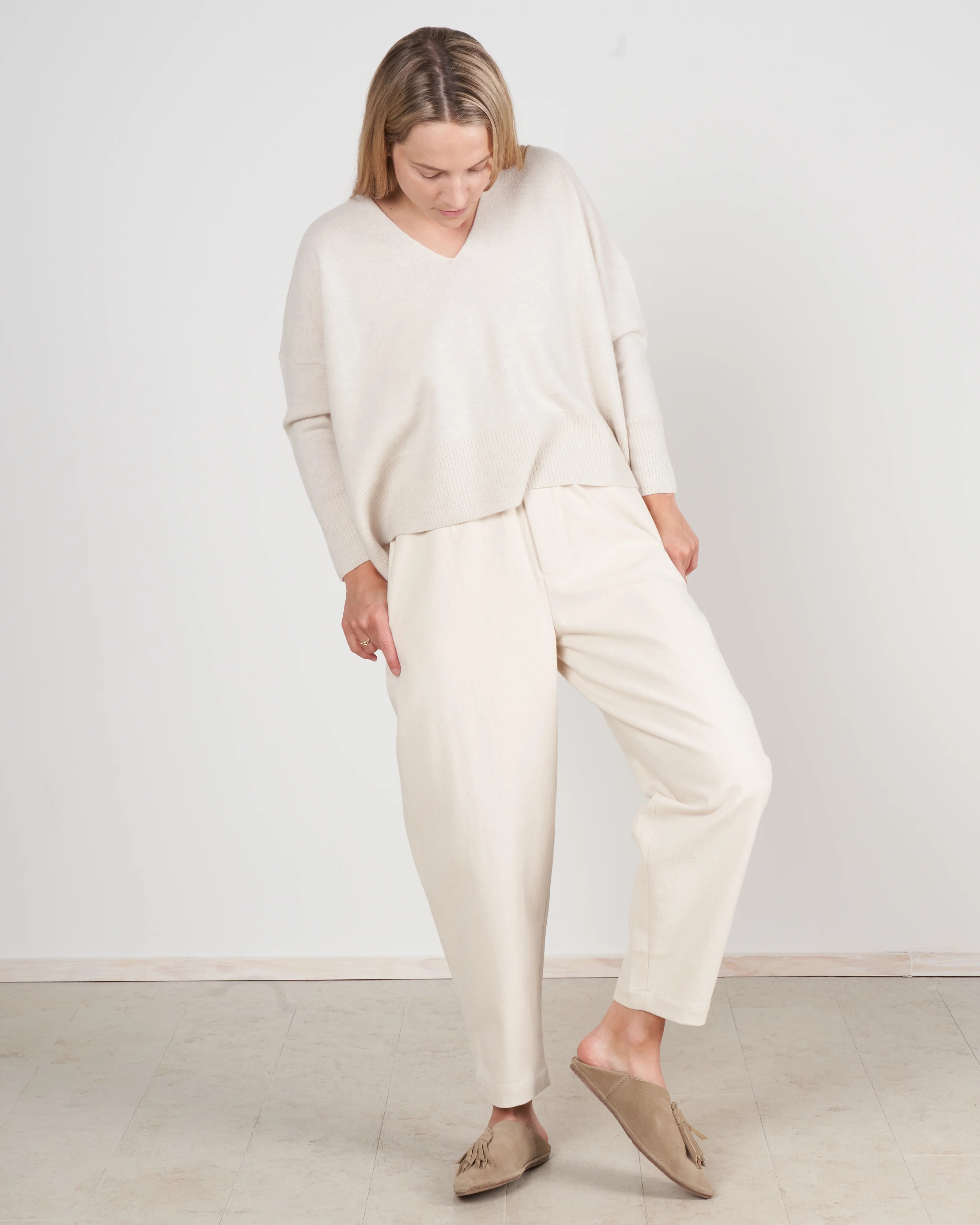 elastic trouser - bone white - Image 2