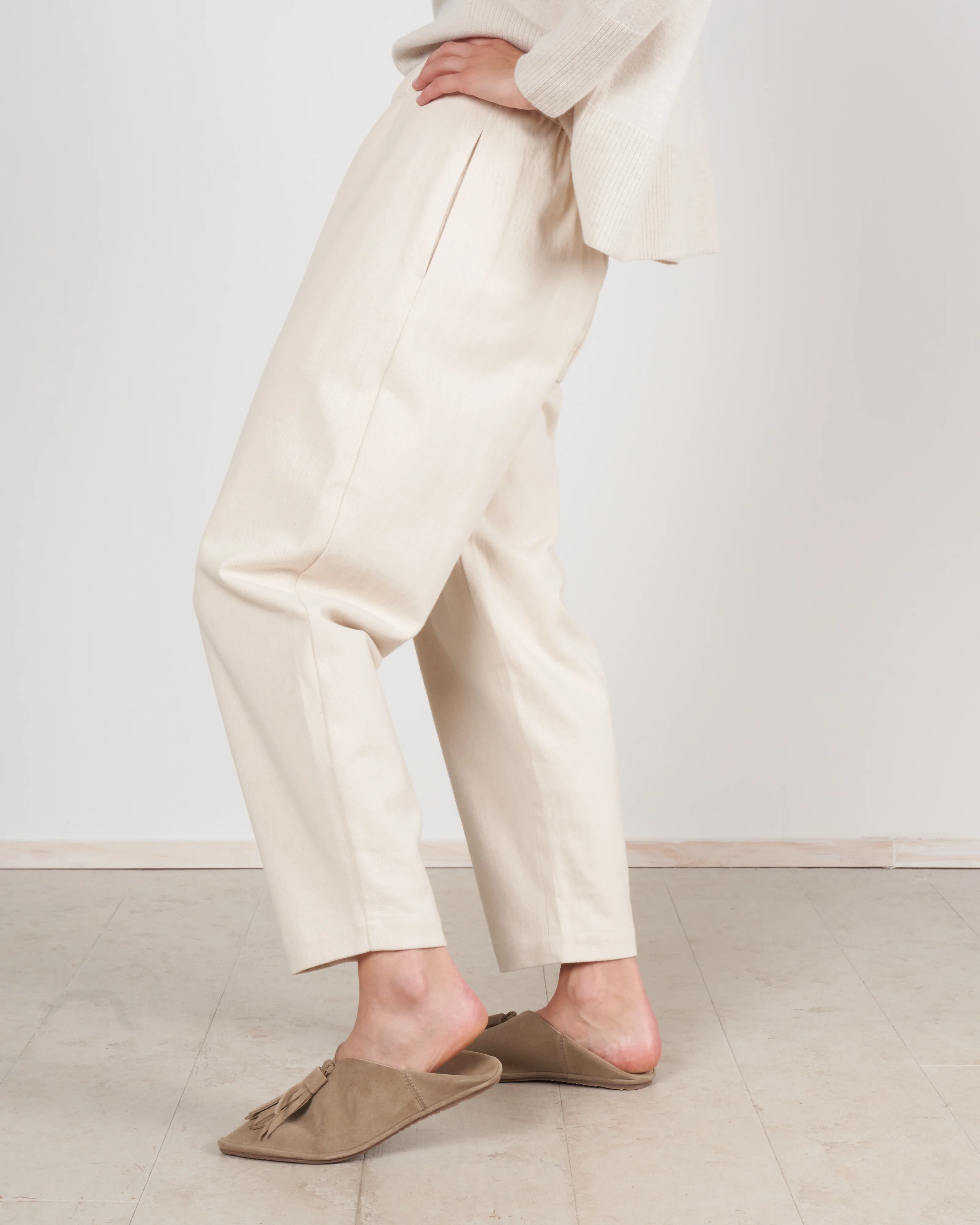 elastic trouser - bone white - Image 3