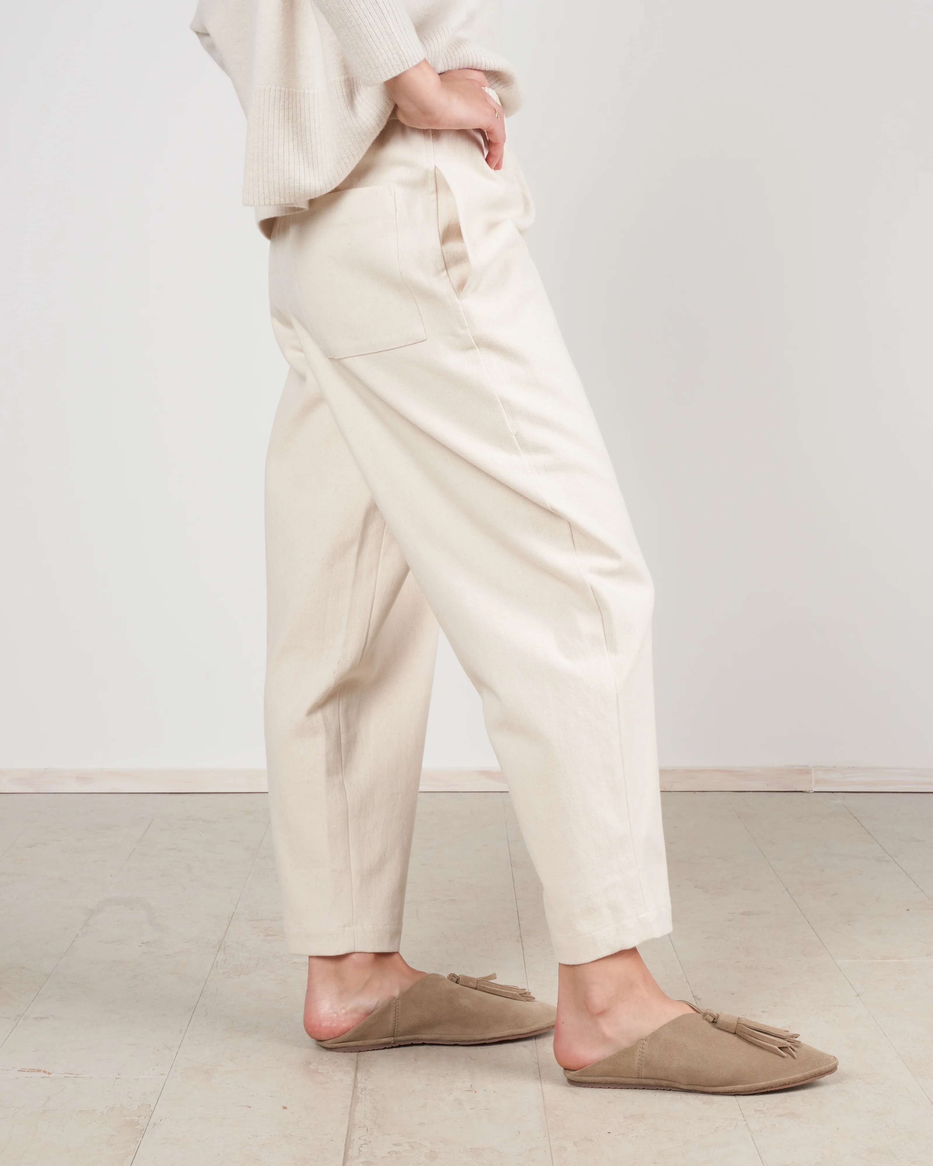 elastic trouser - bone white - Image 4