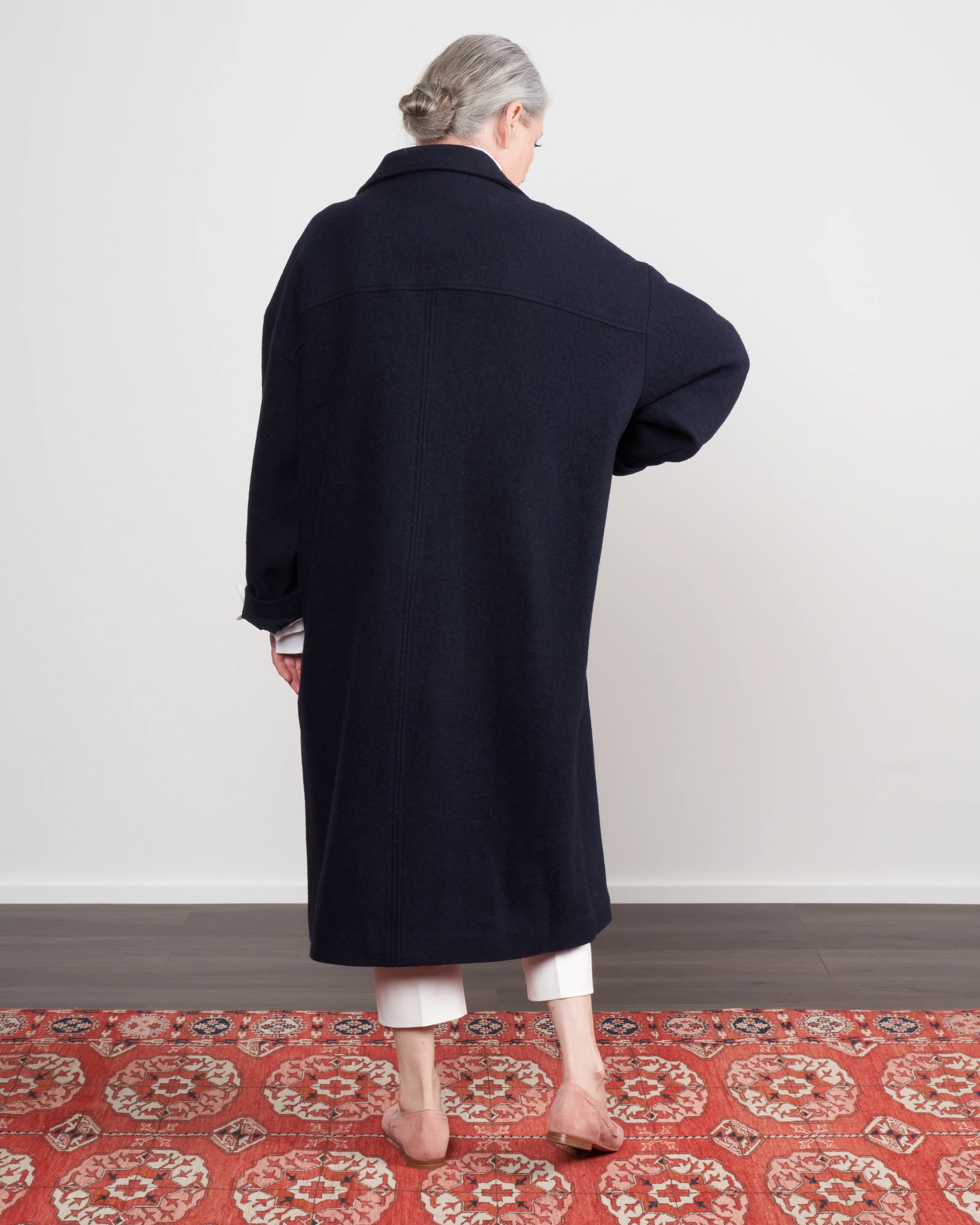 fall wool coat - navy - Image 4