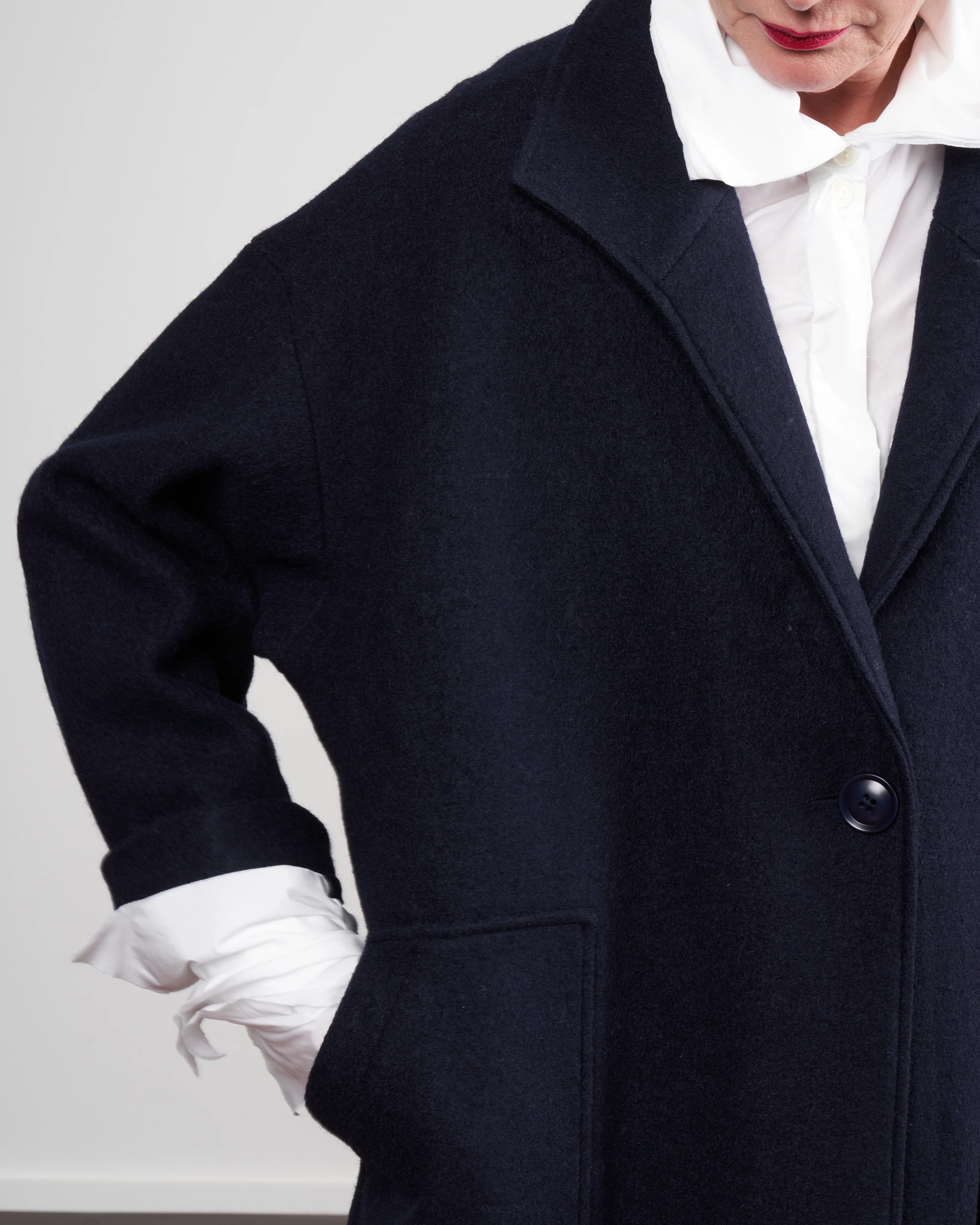 fall wool coat - navy - Image 5