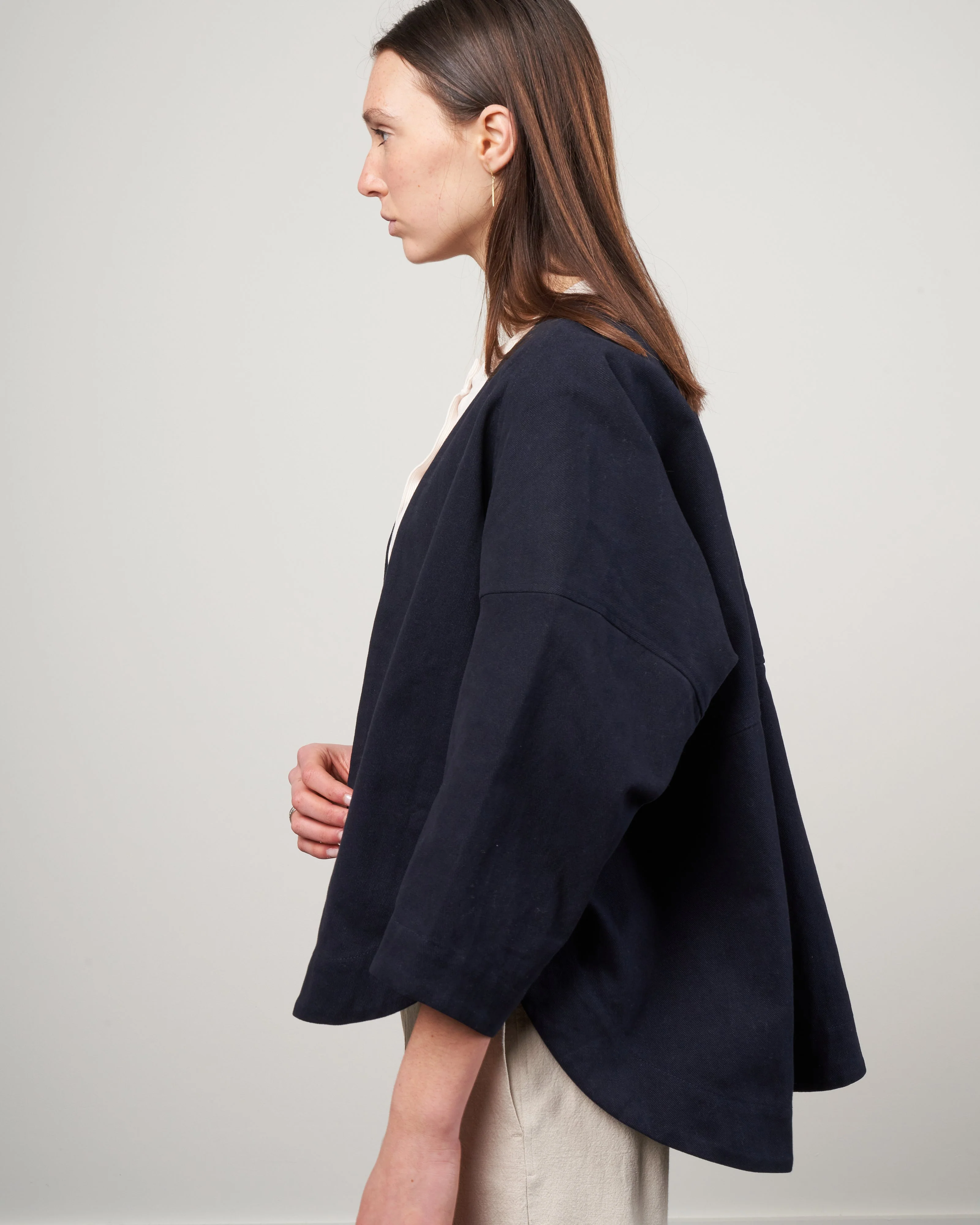 lantern sleeves jacket - navy - Image 3