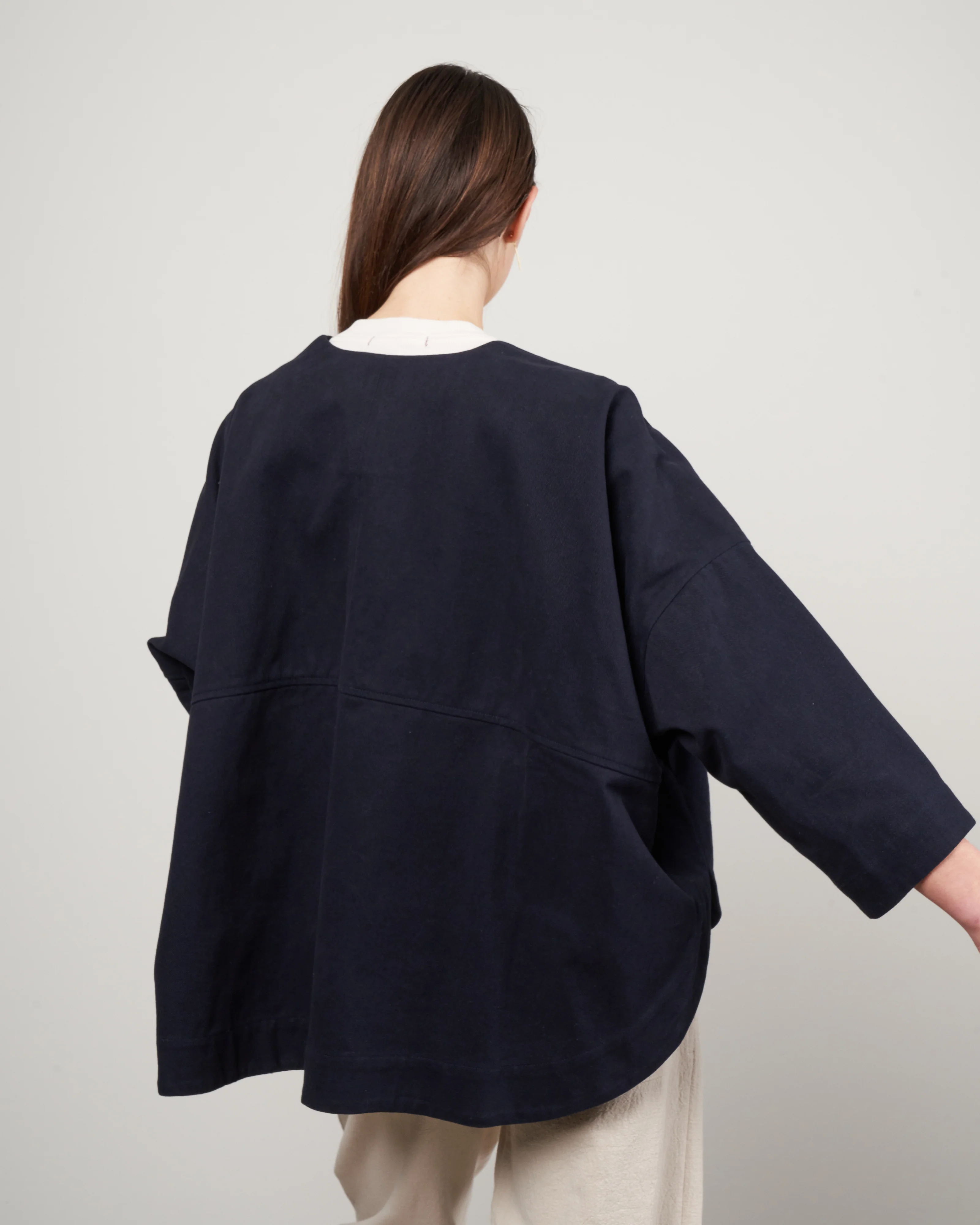 lantern sleeves jacket - navy - Image 4