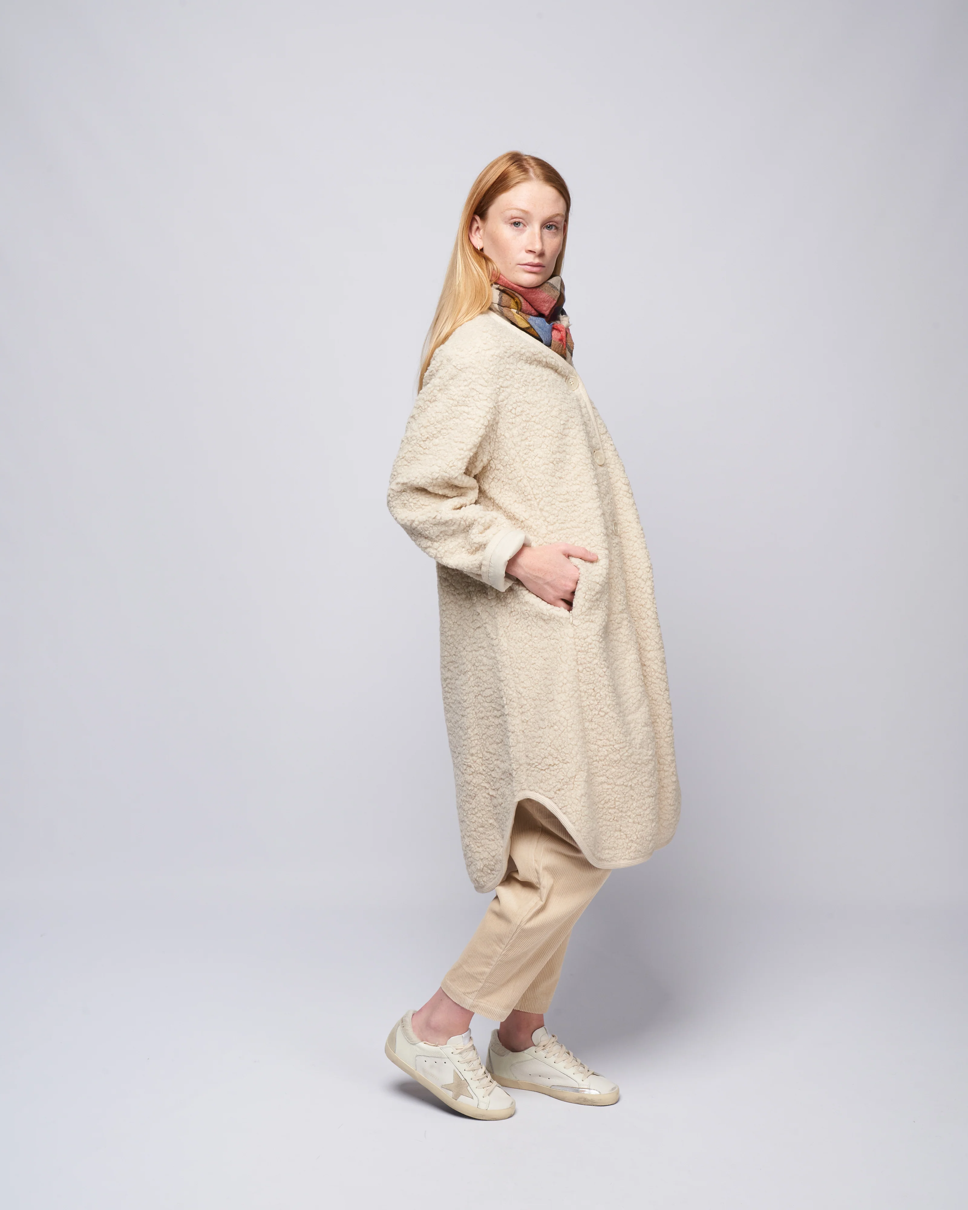 long curly jacket - dove - Image 2