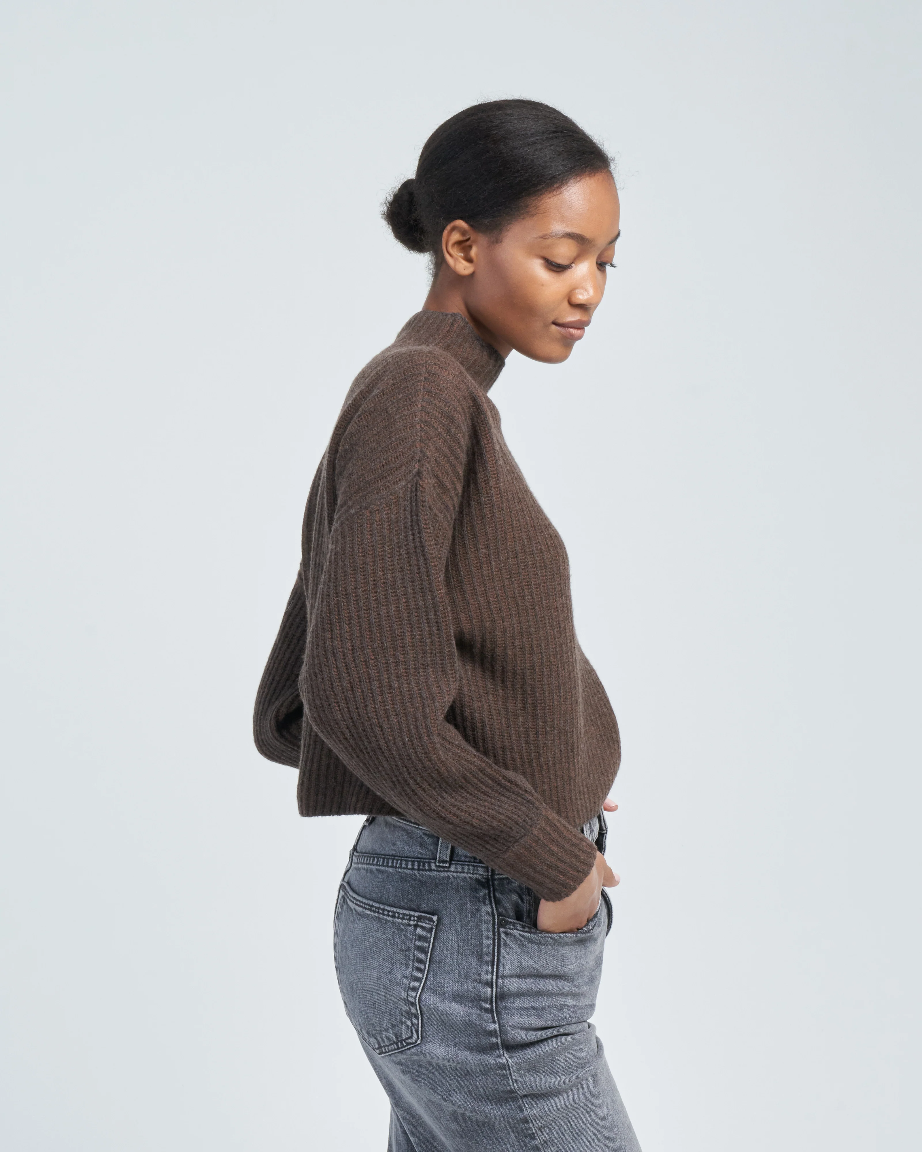 merino stripe rib mock sweater - Image 3