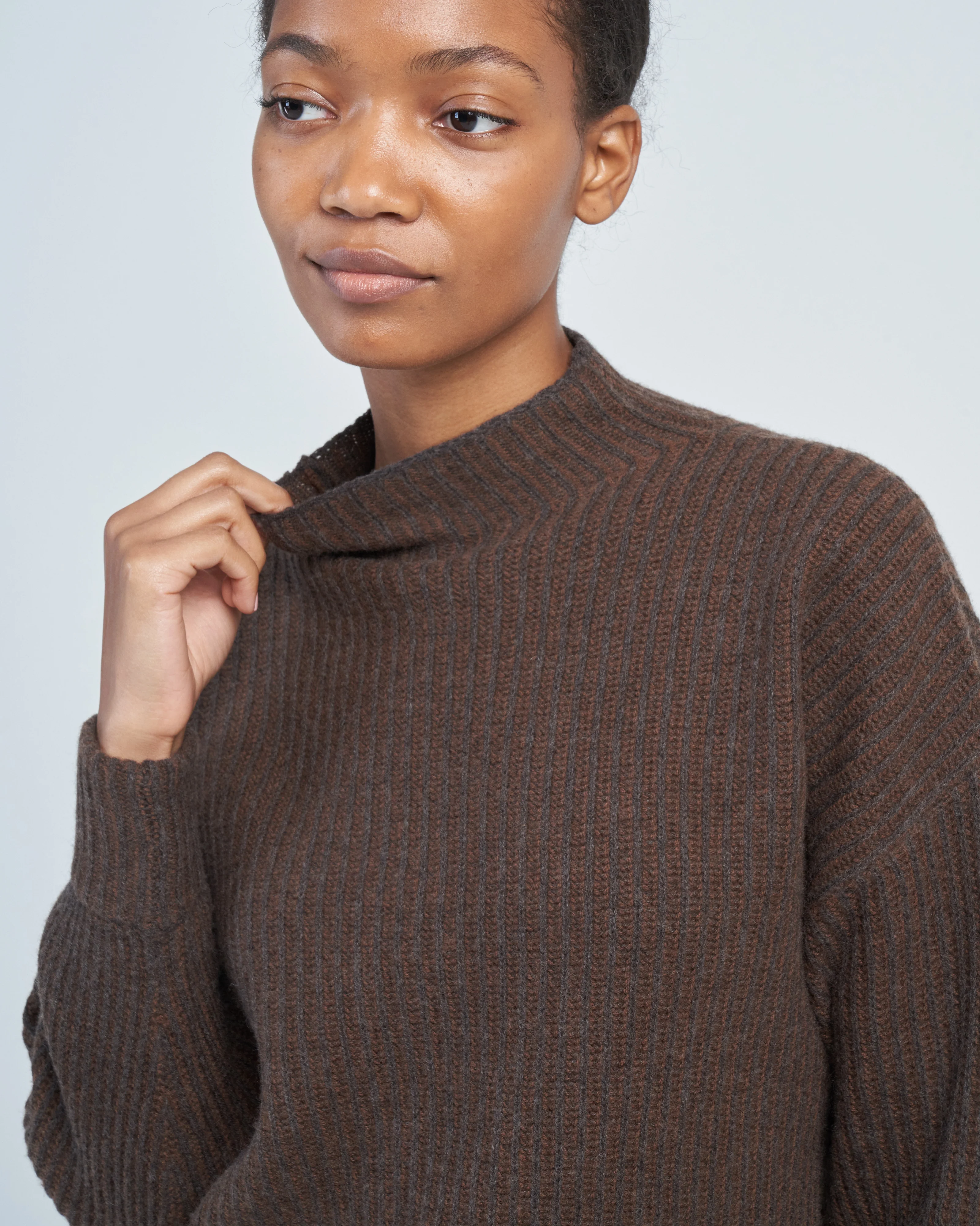 merino stripe rib mock sweater - Image 5