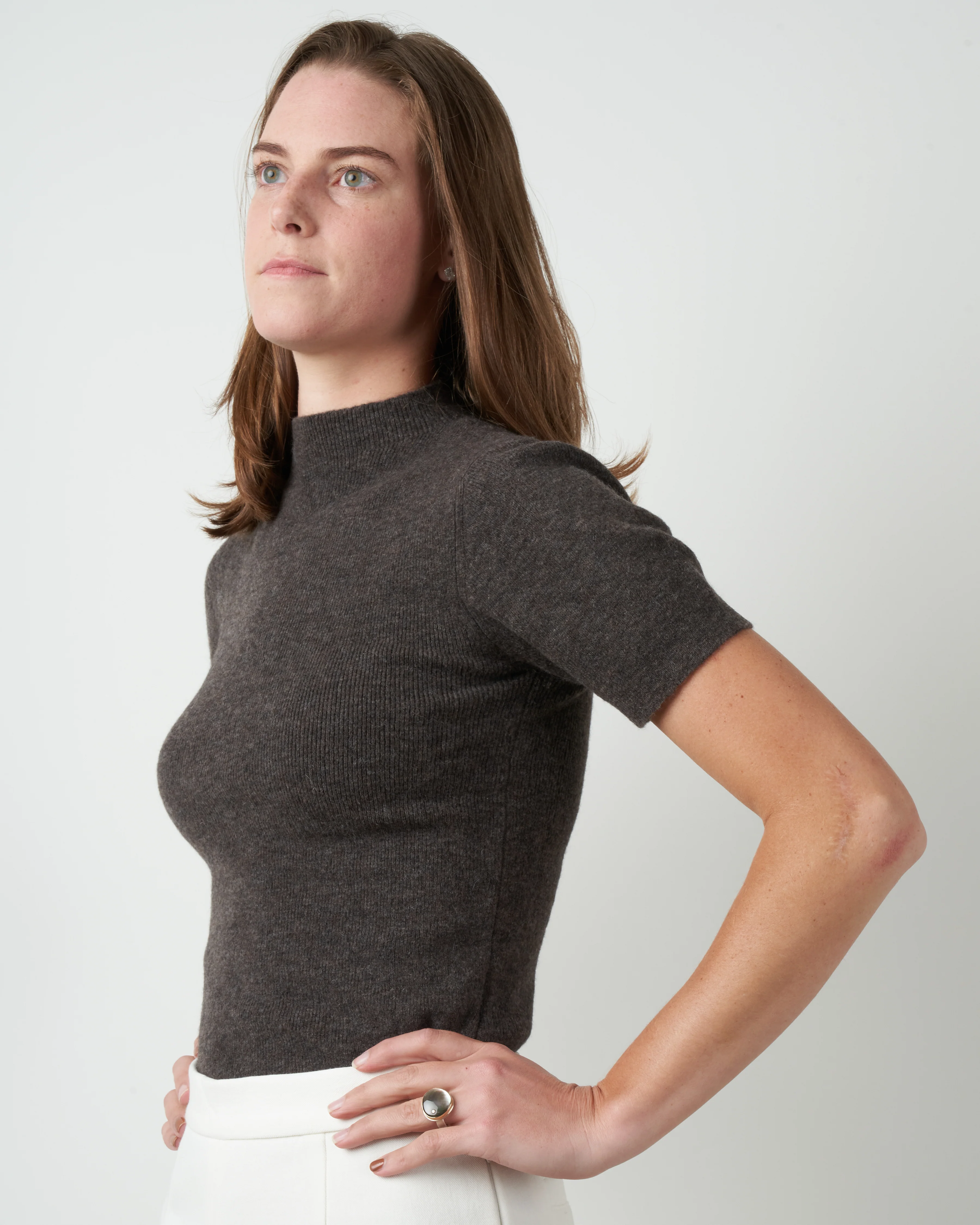 mock neck tee - espresso - Image 2