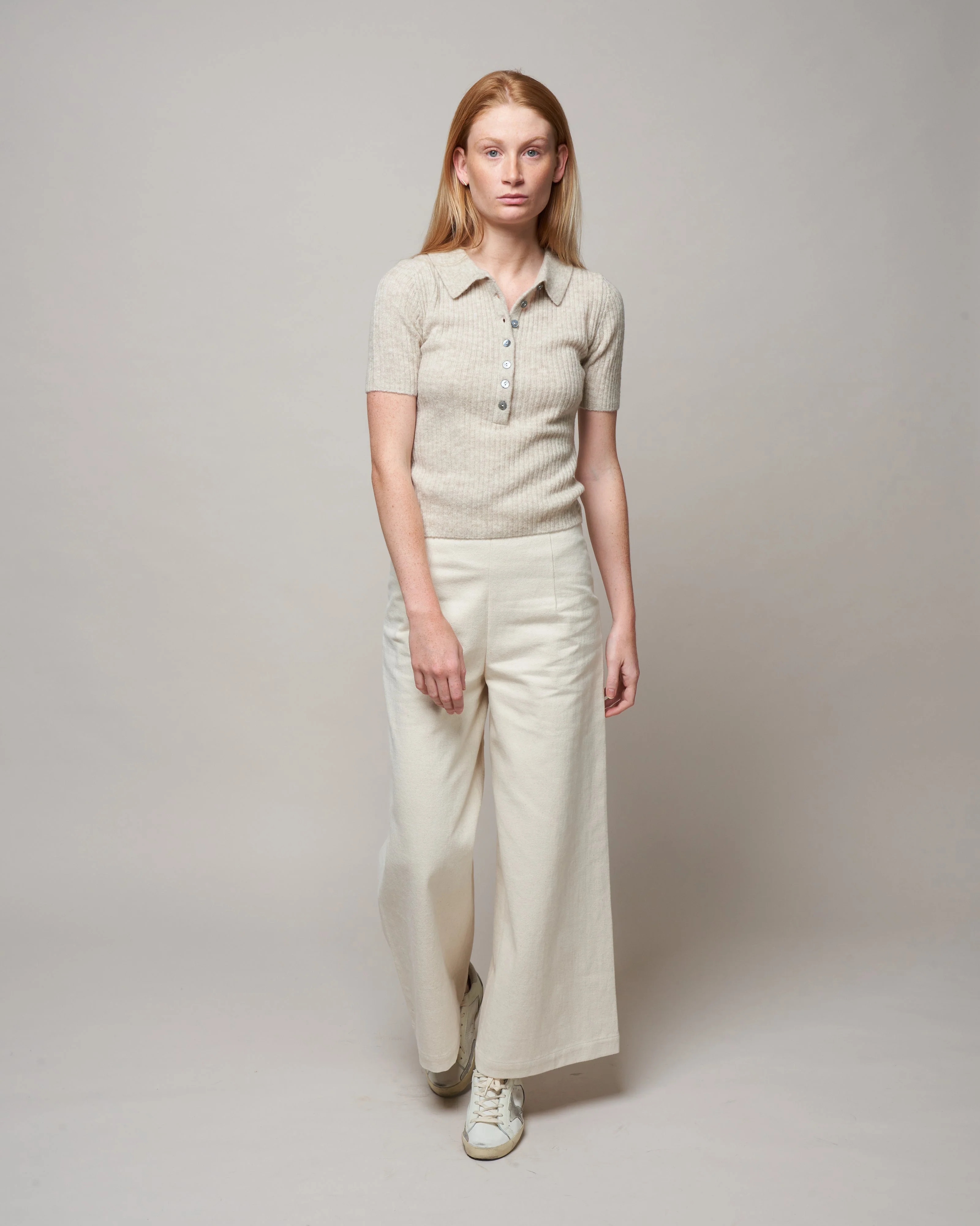 molly collared short sleeve - heather dove k001 - Image 2