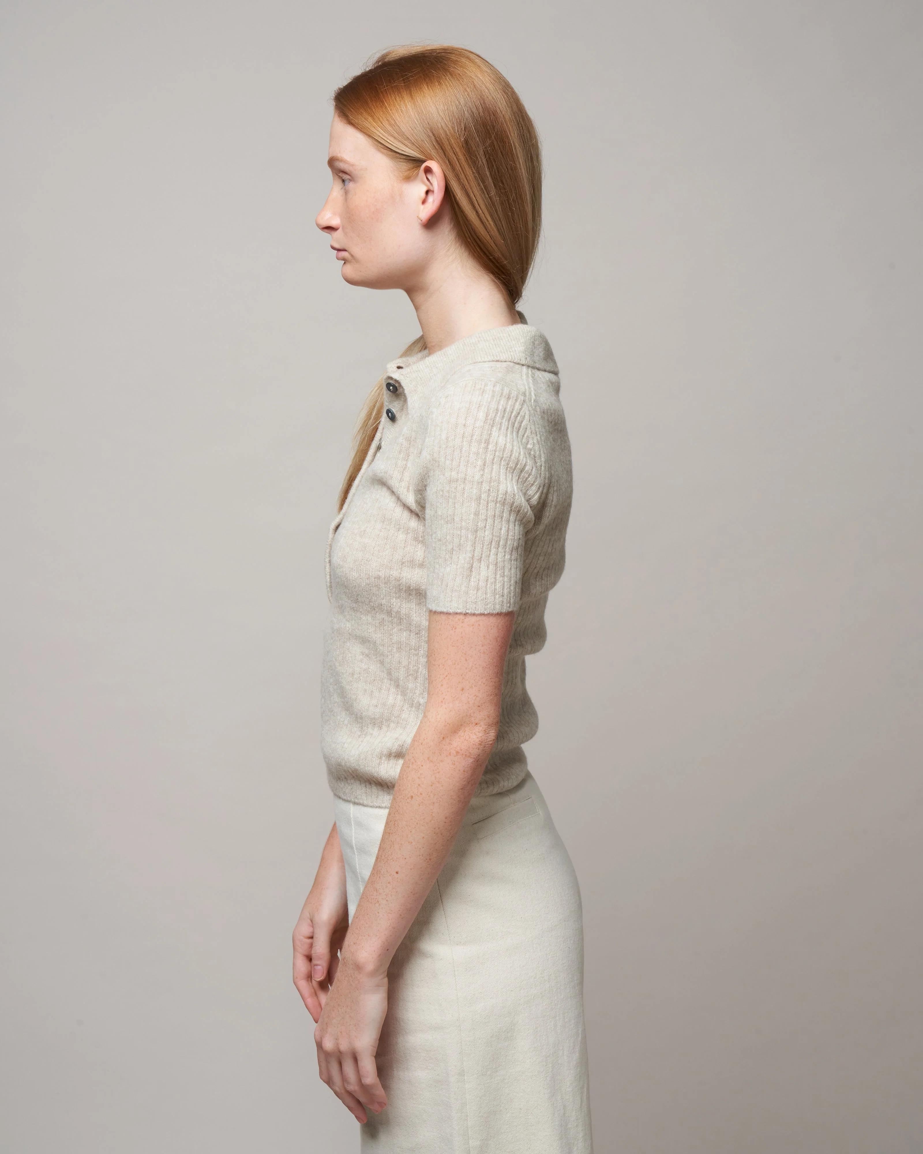 molly collared short sleeve - heather dove k001 - Image 3