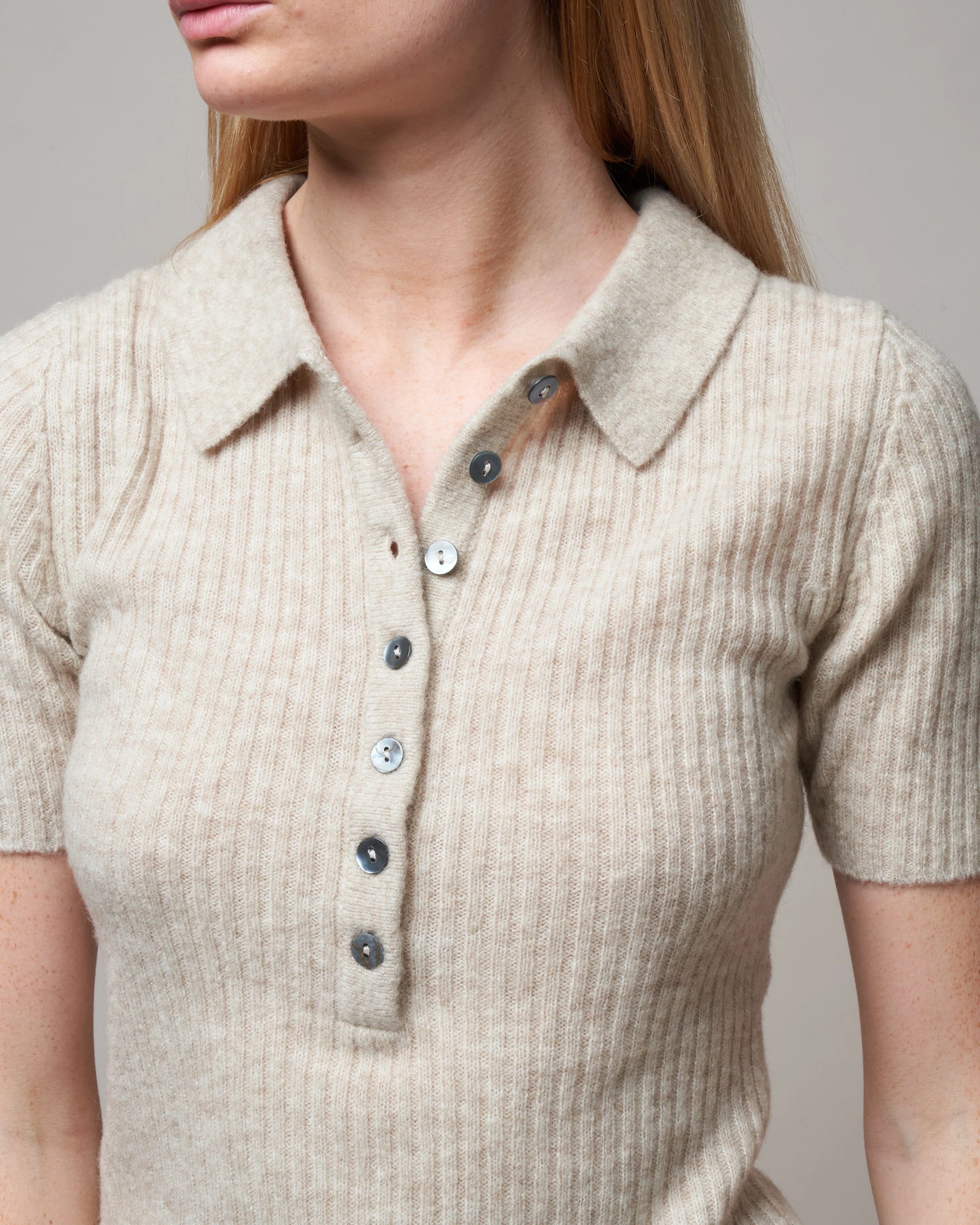 molly collared short sleeve - heather dove k001 - Image 5