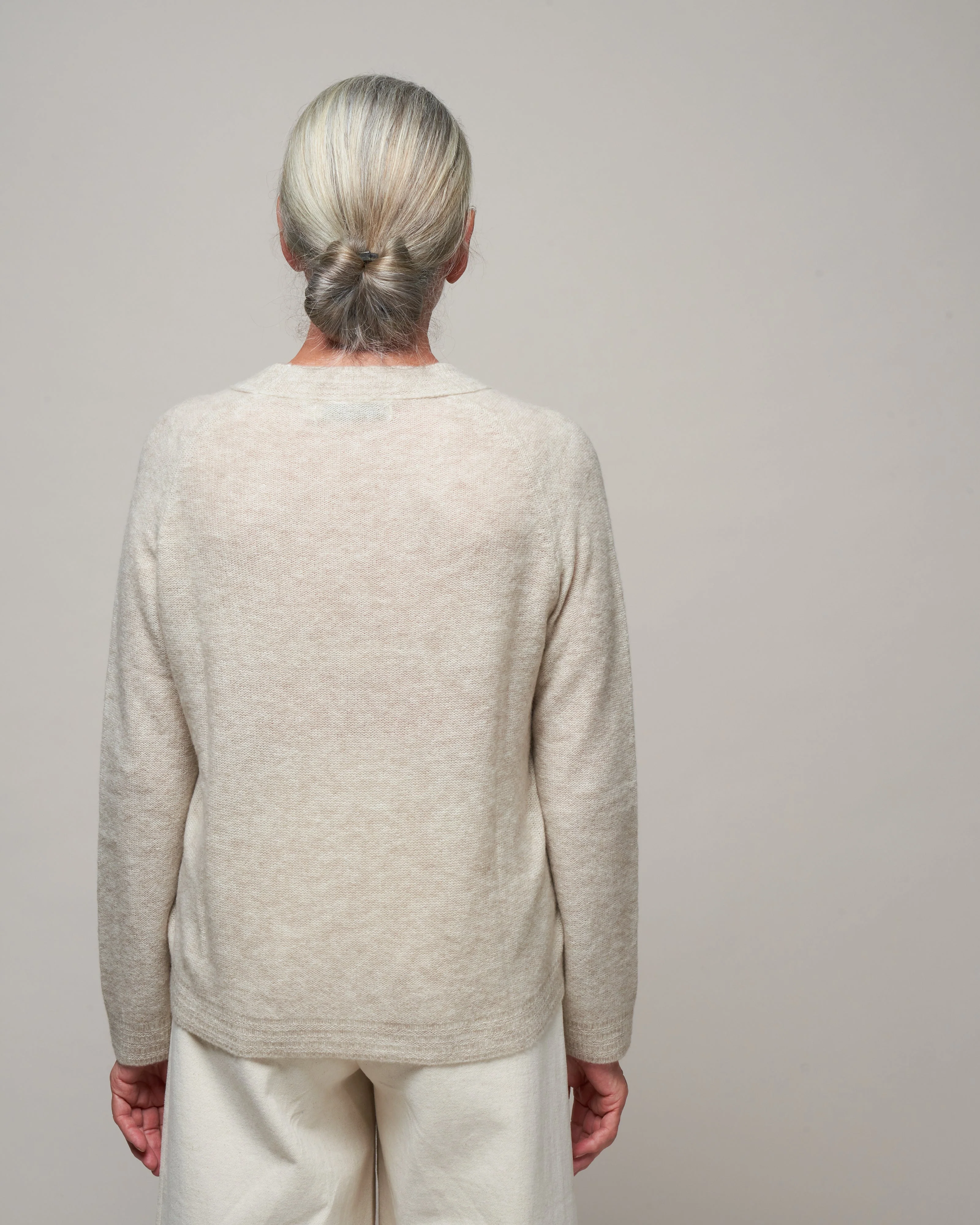 molly long sleeve cropped sweater - heather dove - Image 4