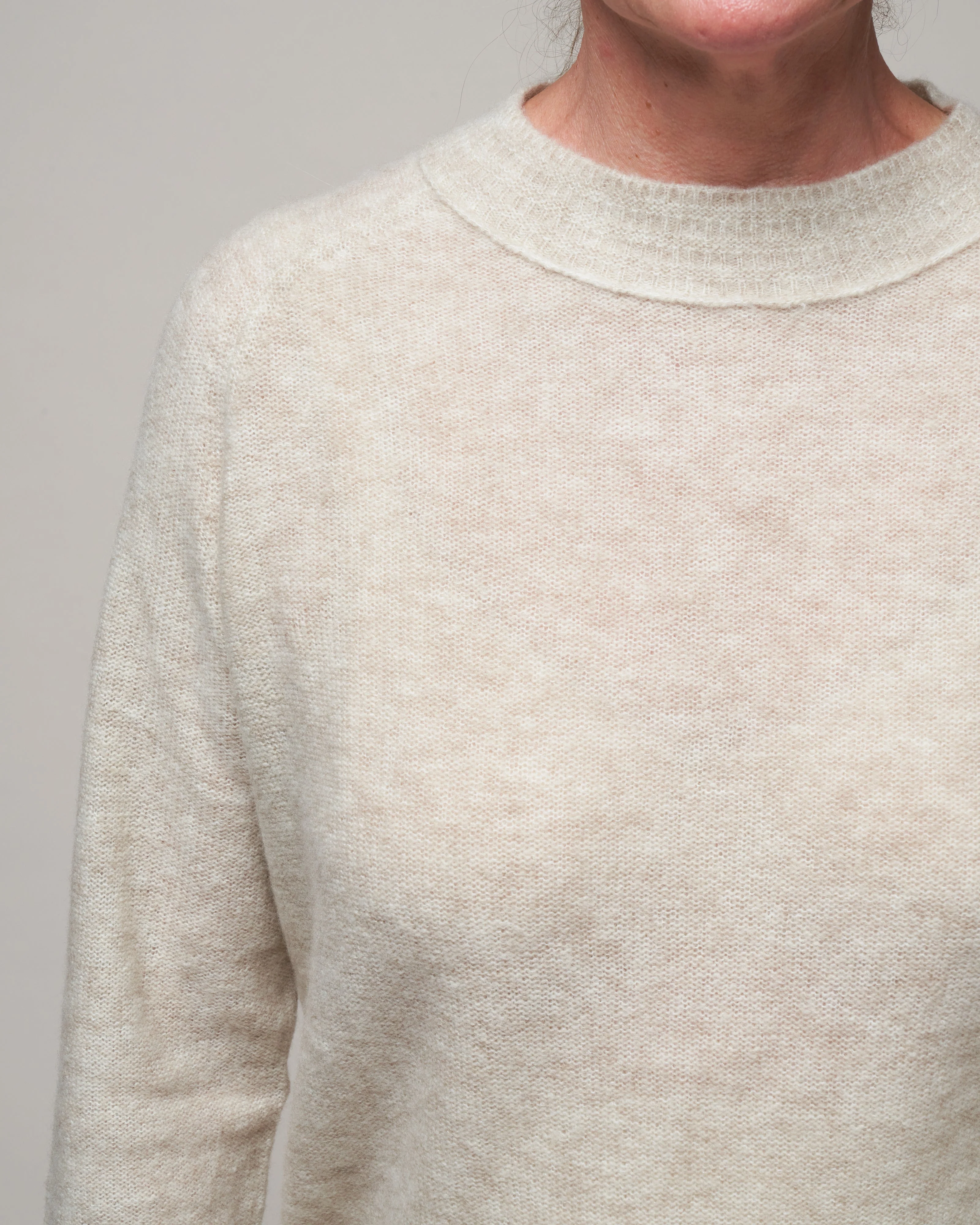 molly long sleeve cropped sweater - heather dove - Image 5