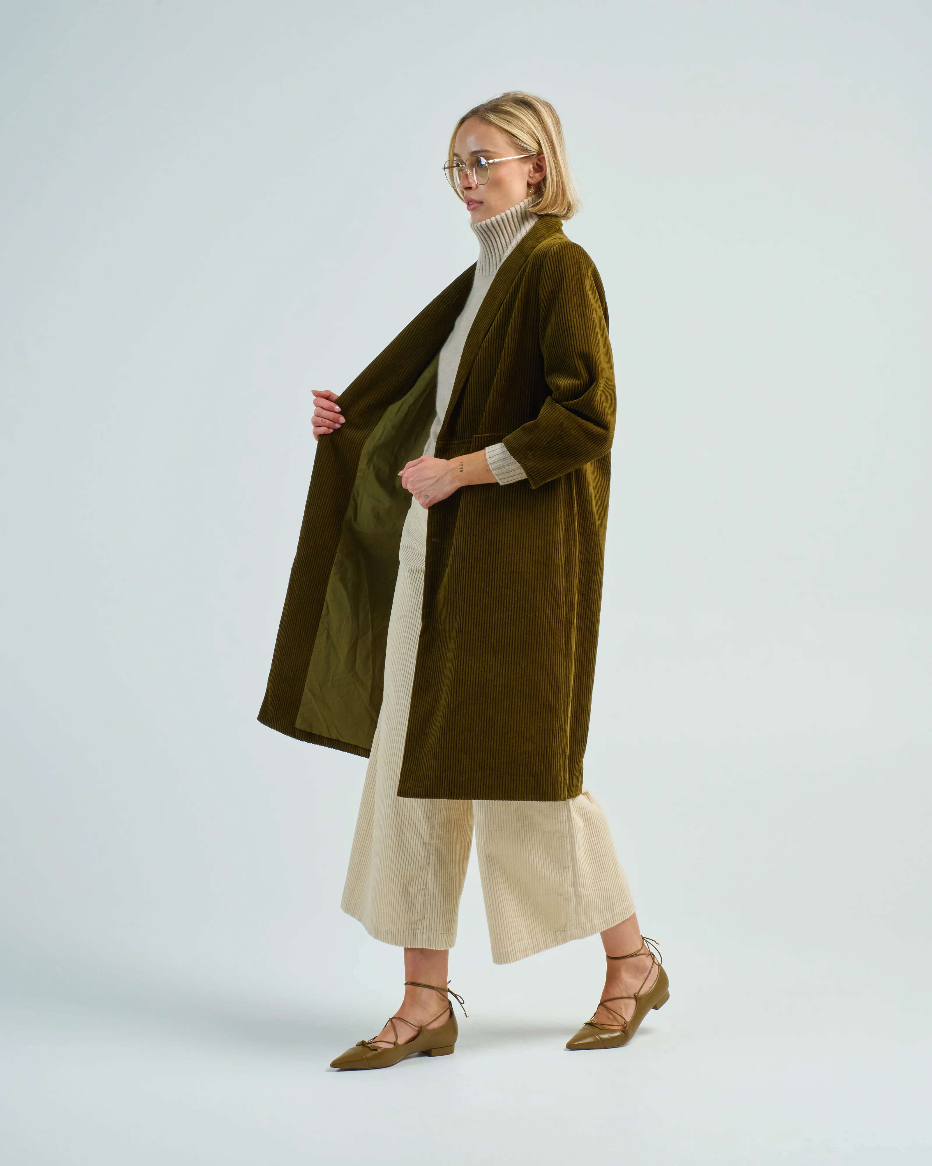 open fall coat corduroy - Image 4