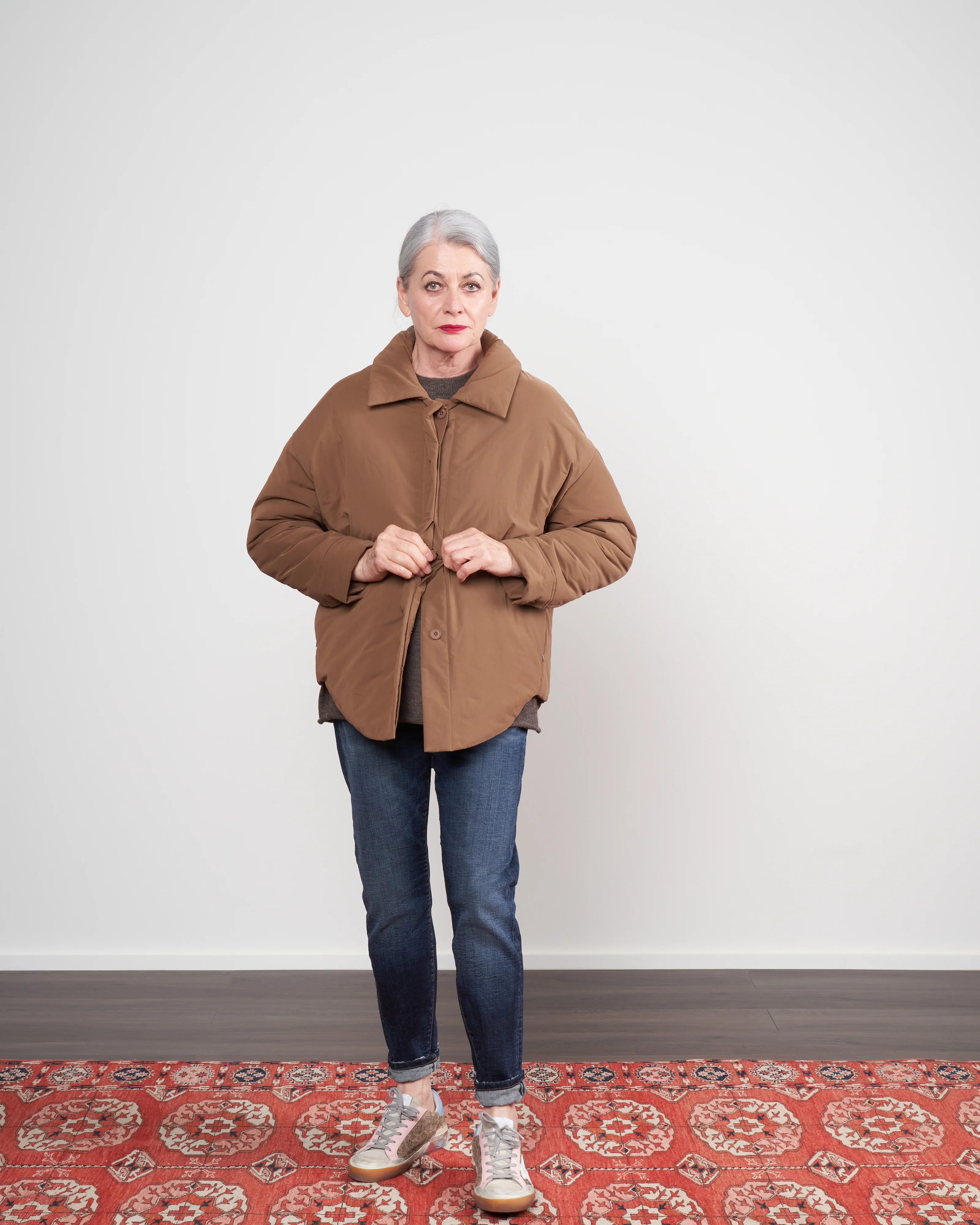 padded shirt jacket - cinnamon - Image 2