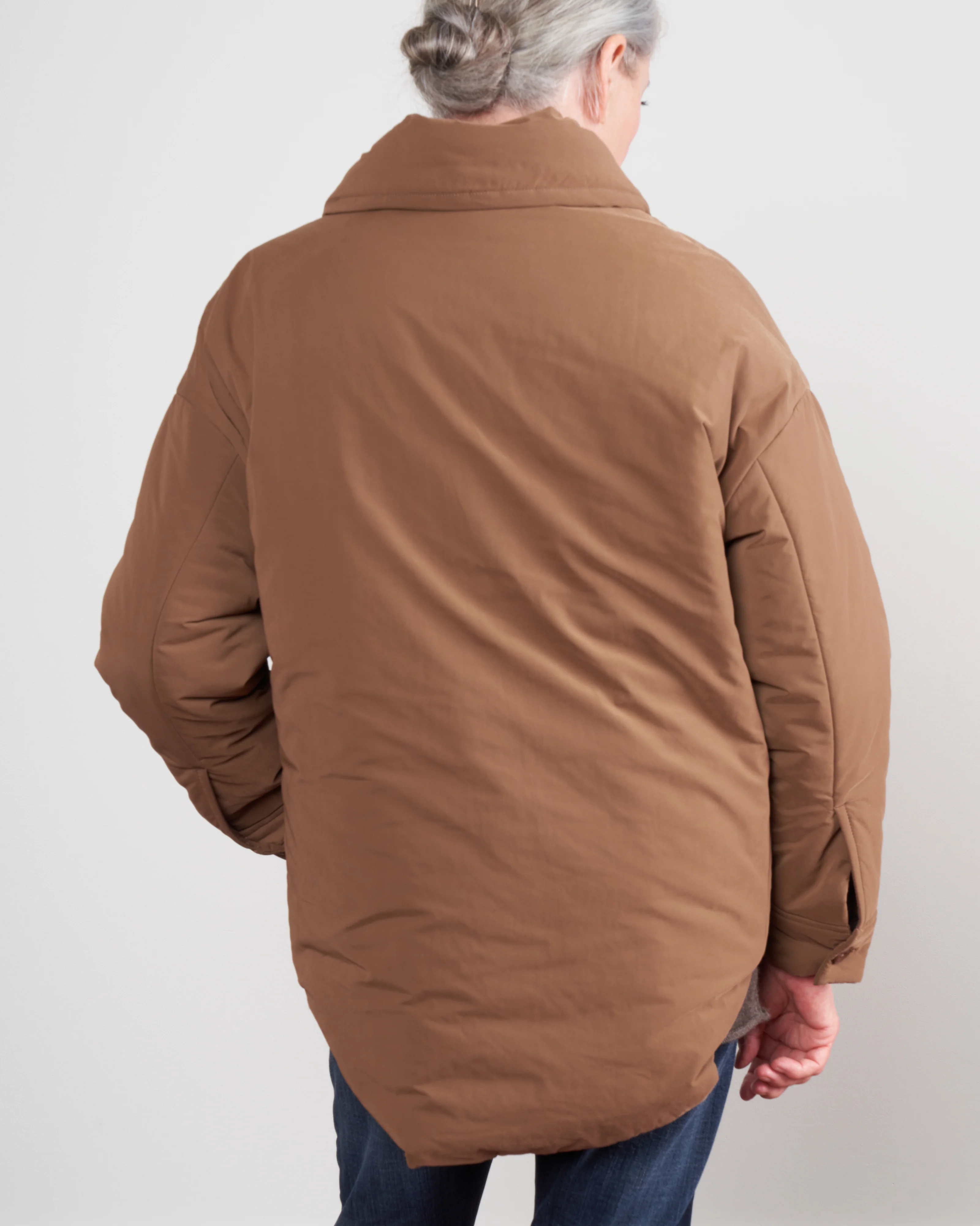 padded shirt jacket - cinnamon - Image 3