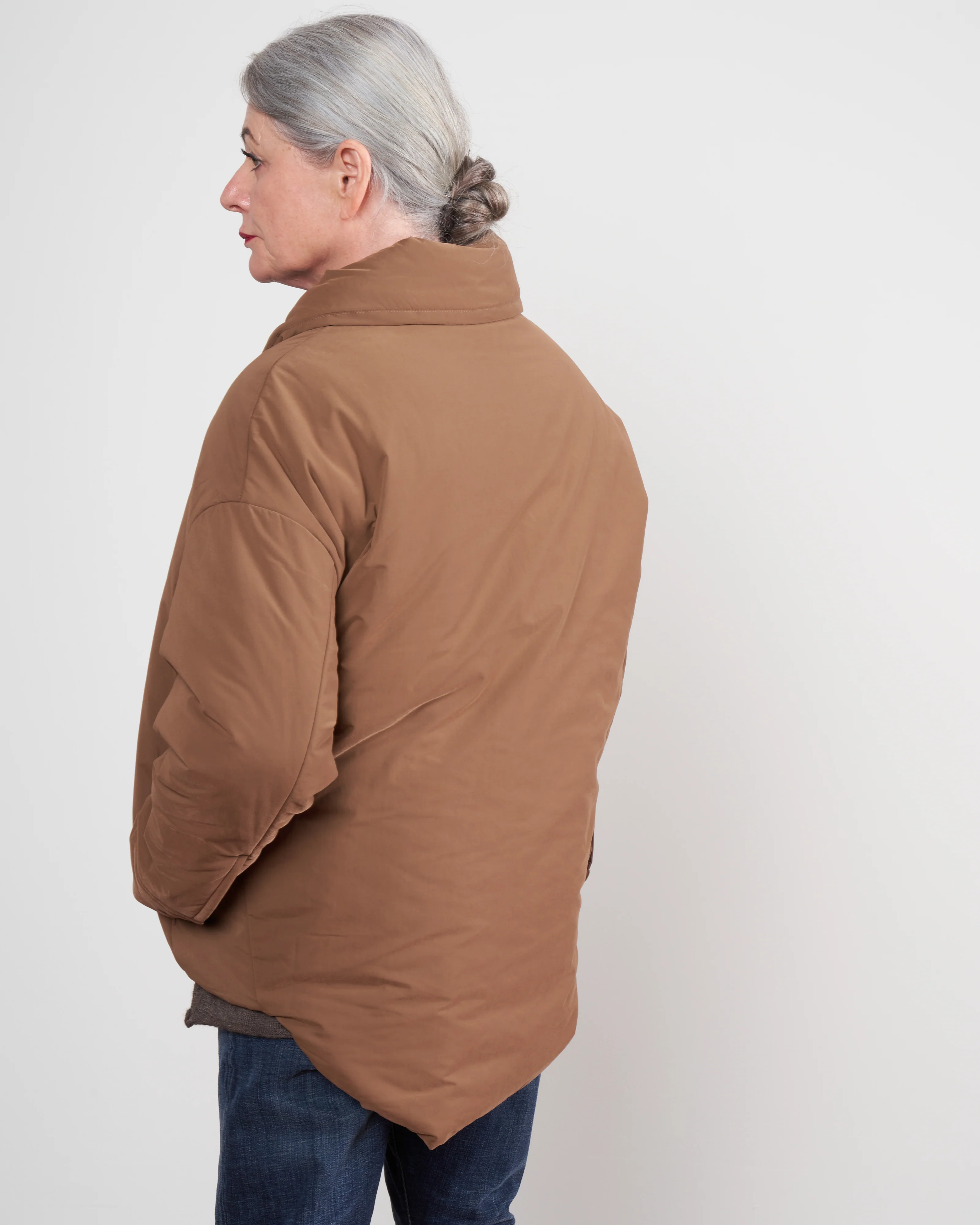 padded shirt jacket - cinnamon - Image 4