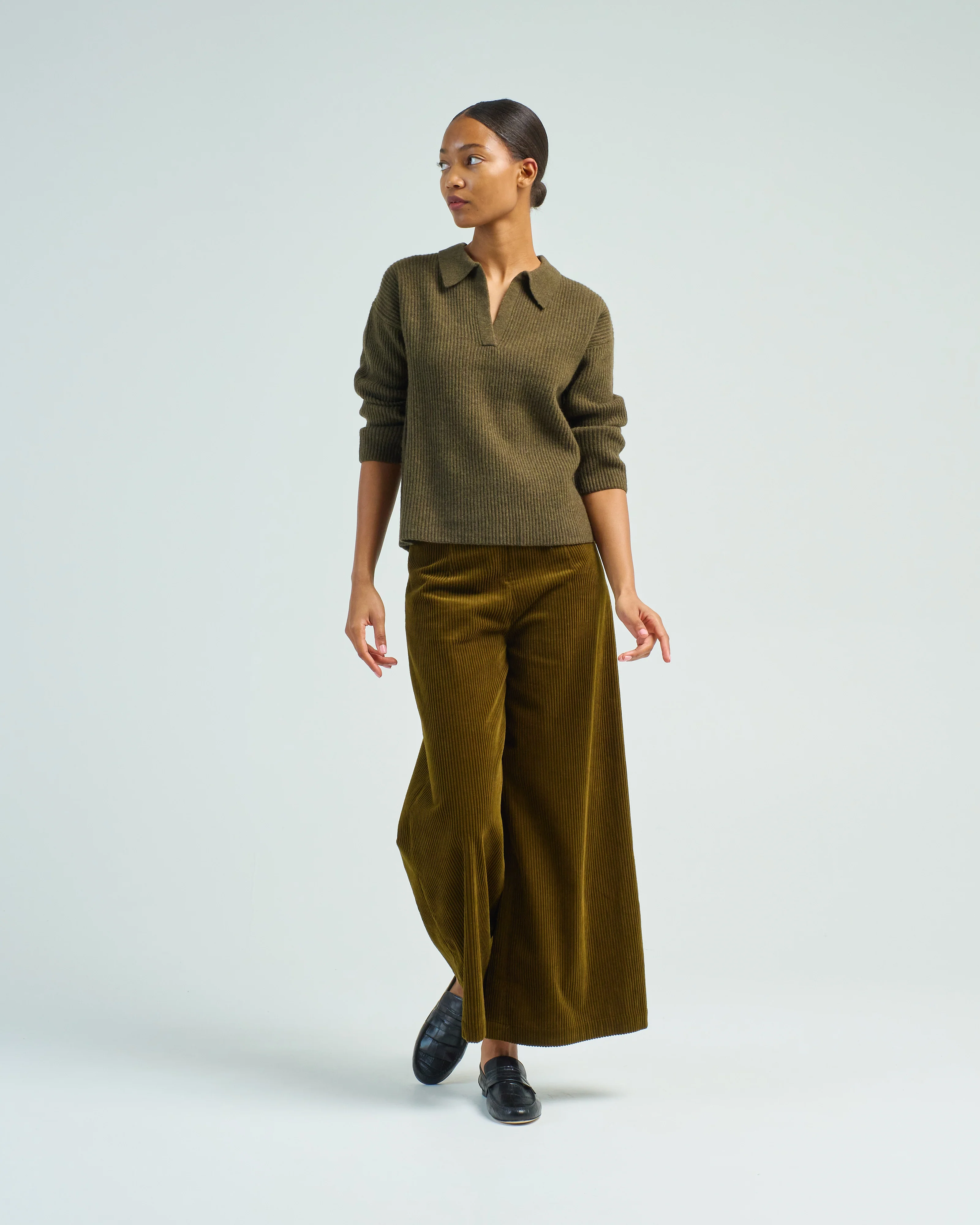 ribbed collared v-neck jumper - Image 2