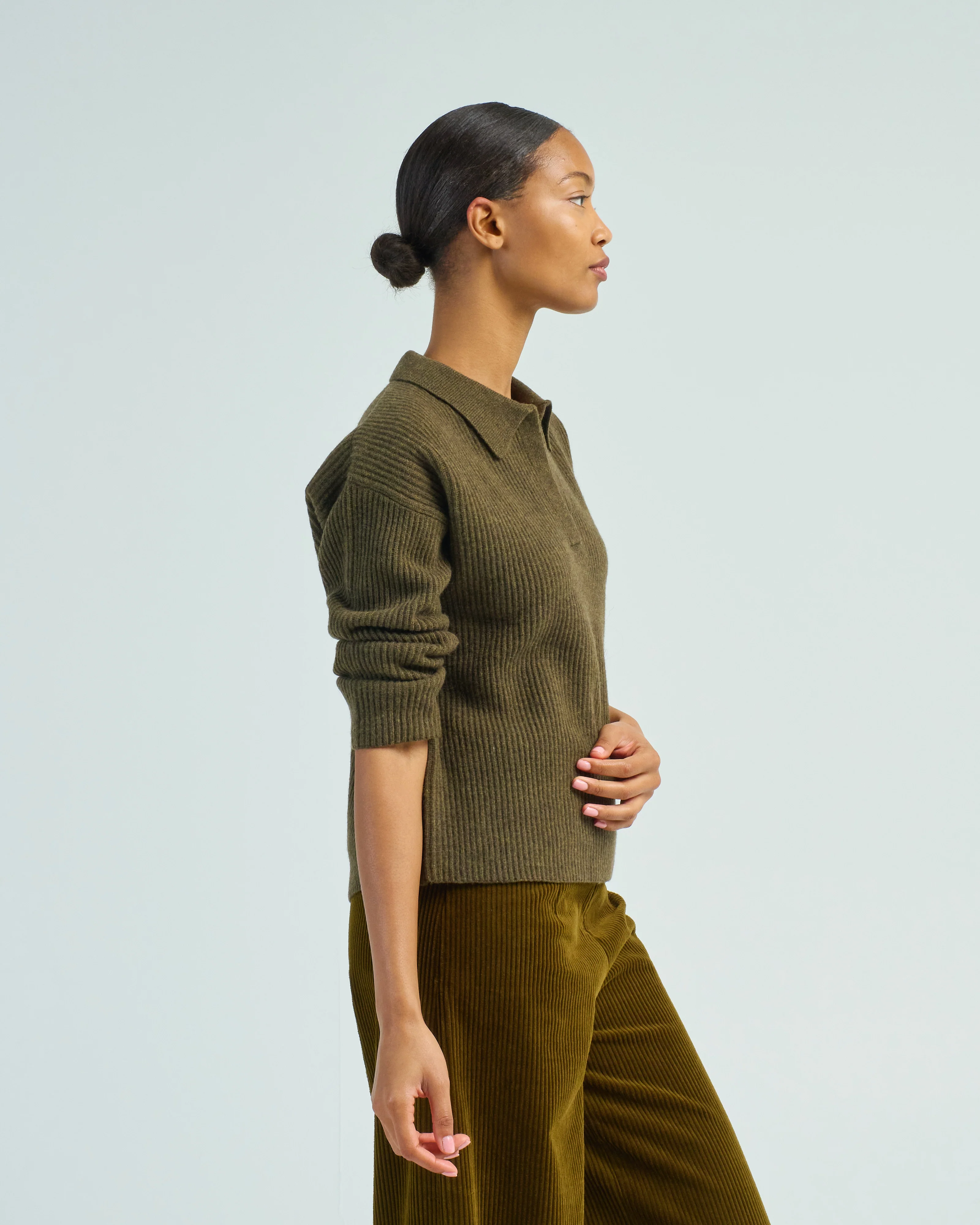 ribbed collared v-neck jumper - Image 3