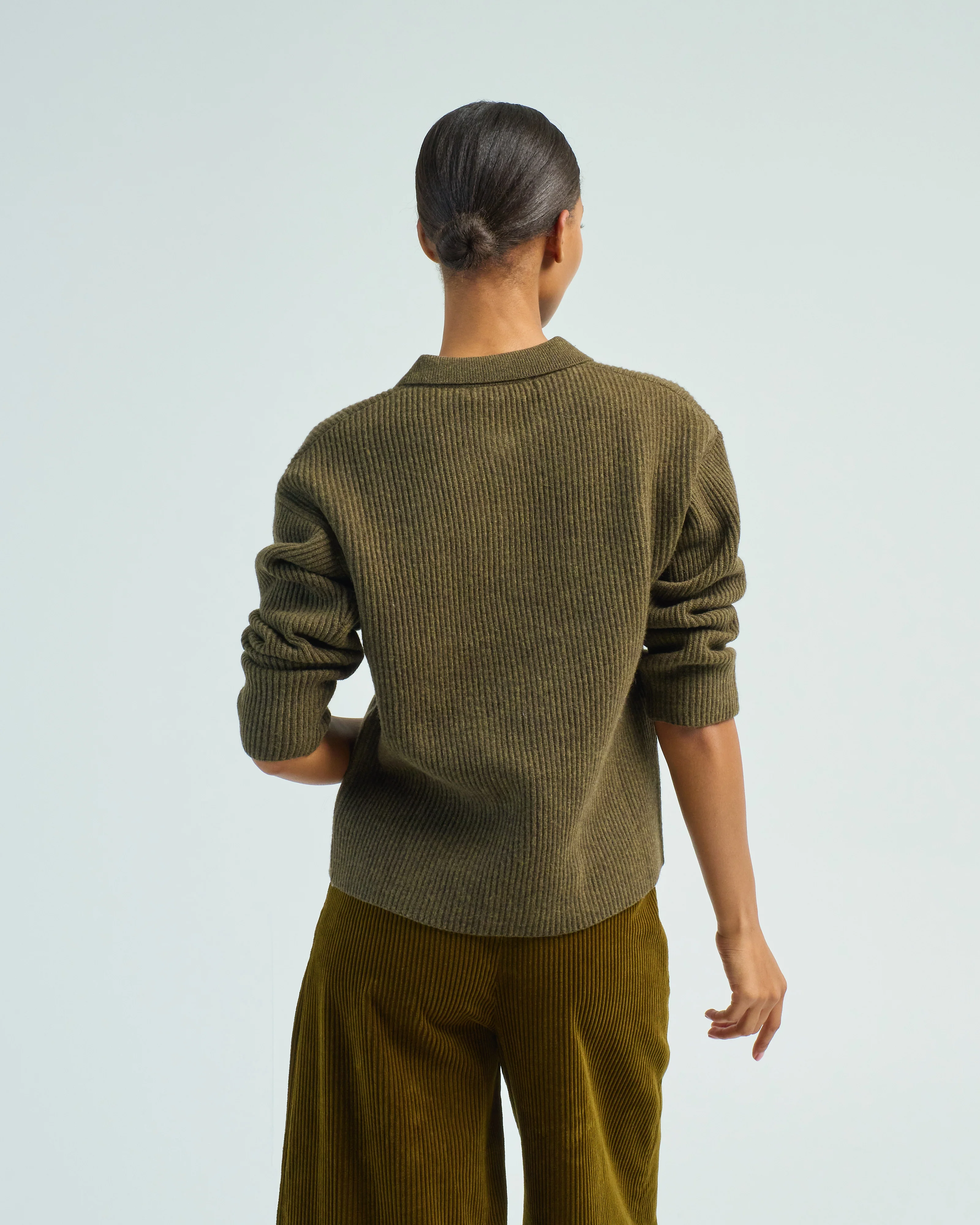 ribbed collared v-neck jumper - Image 4