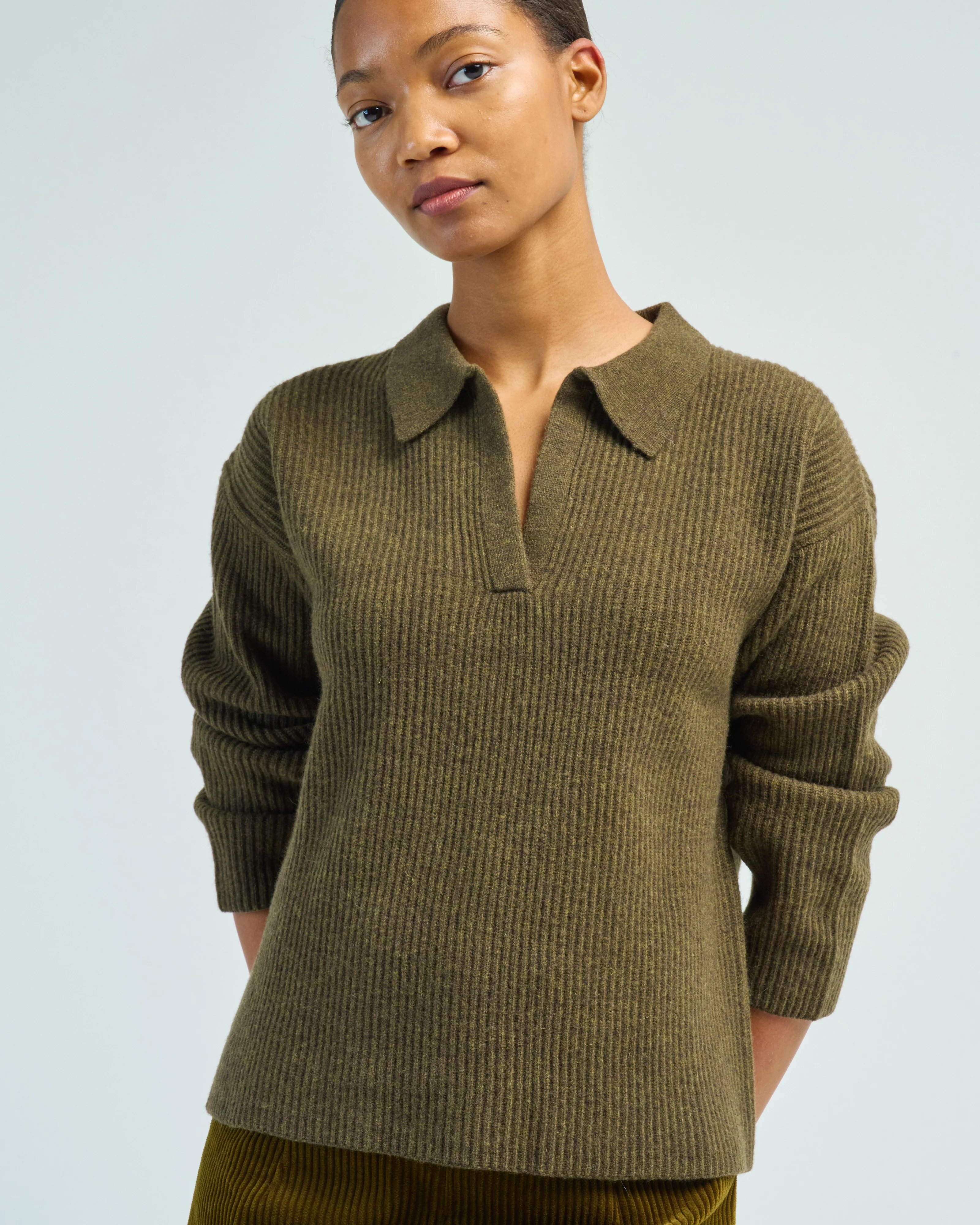 ribbed collared v-neck jumper - Image 5