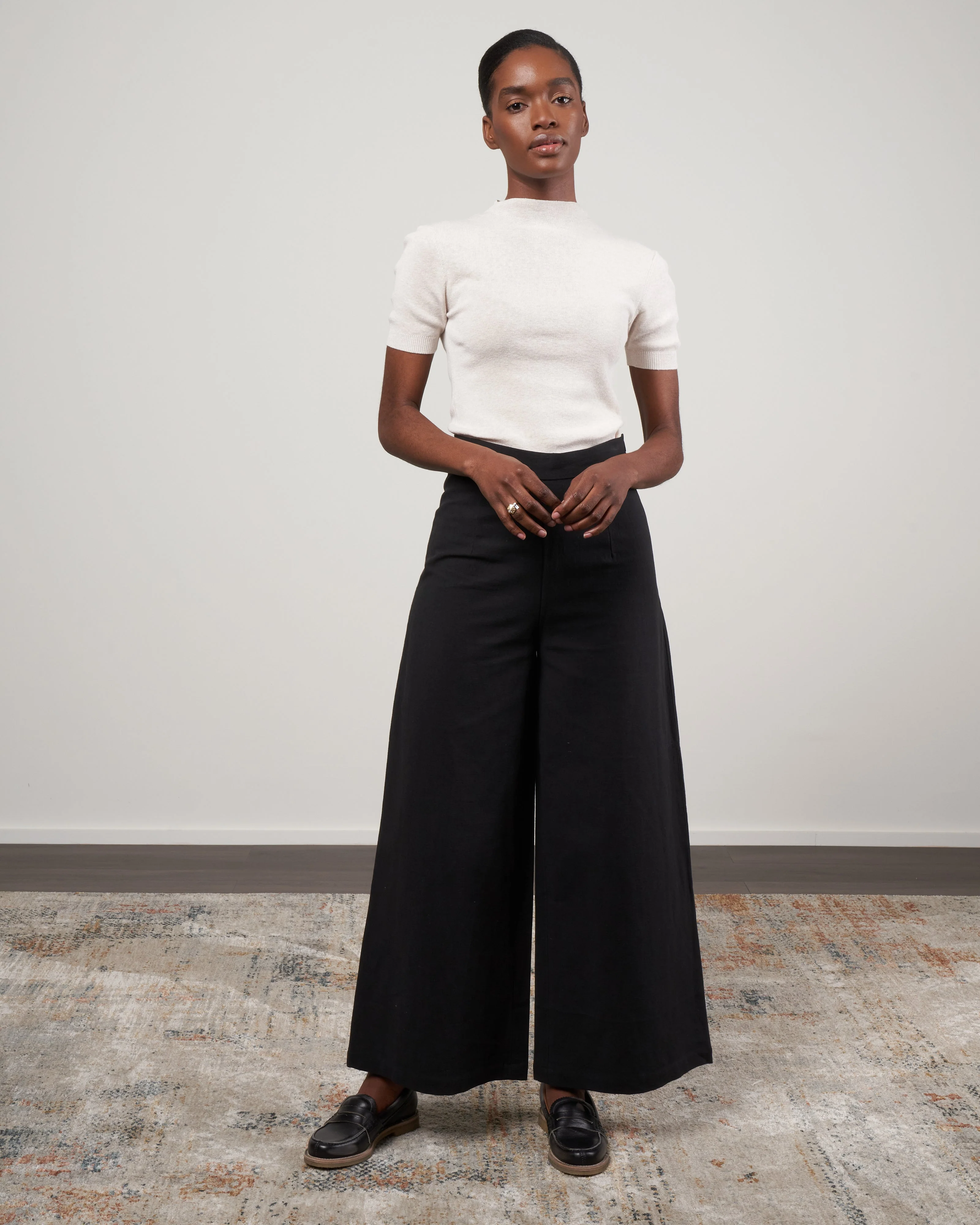 signature wide leg trouser - black - Image 2