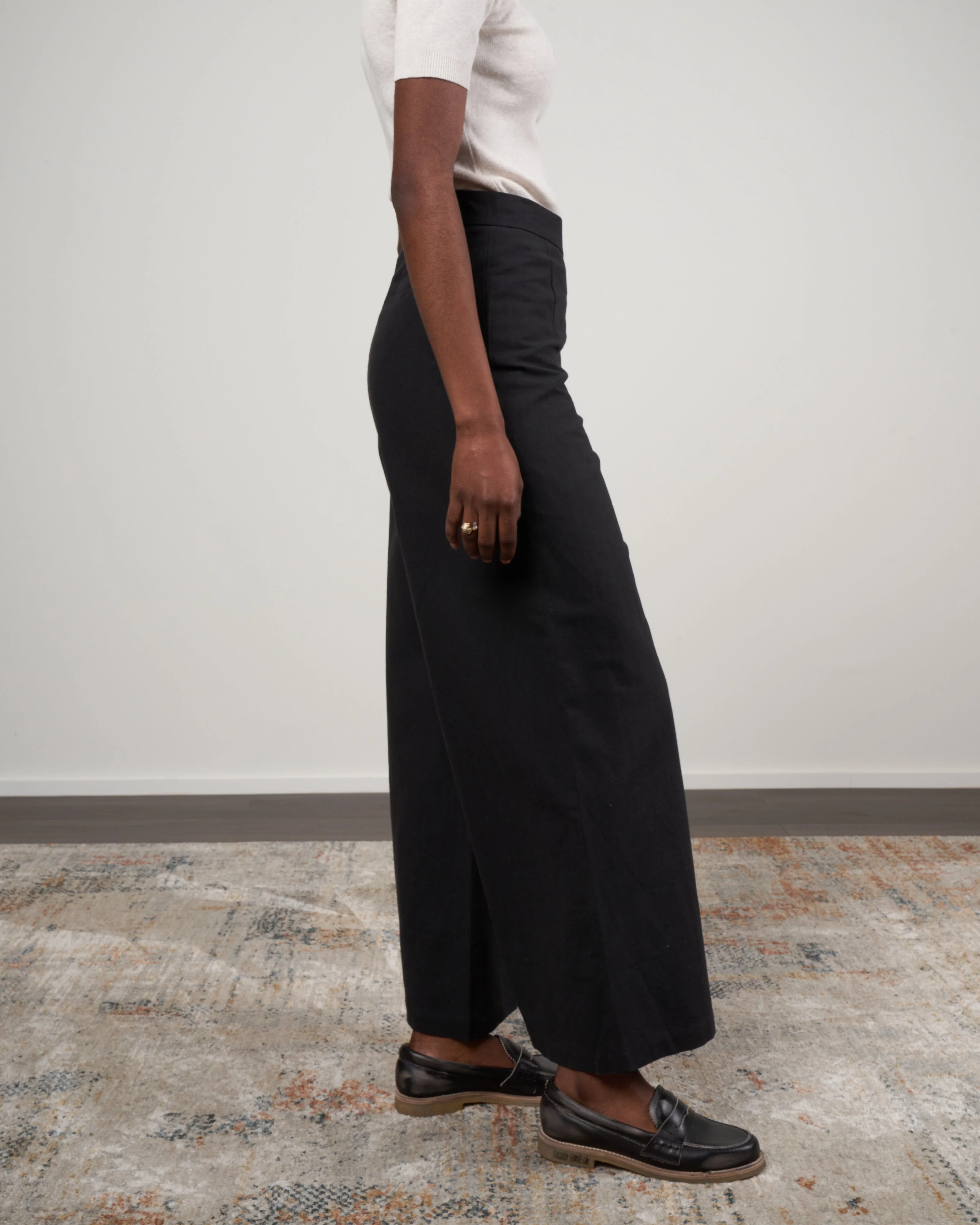 signature wide leg trouser - black - Image 3