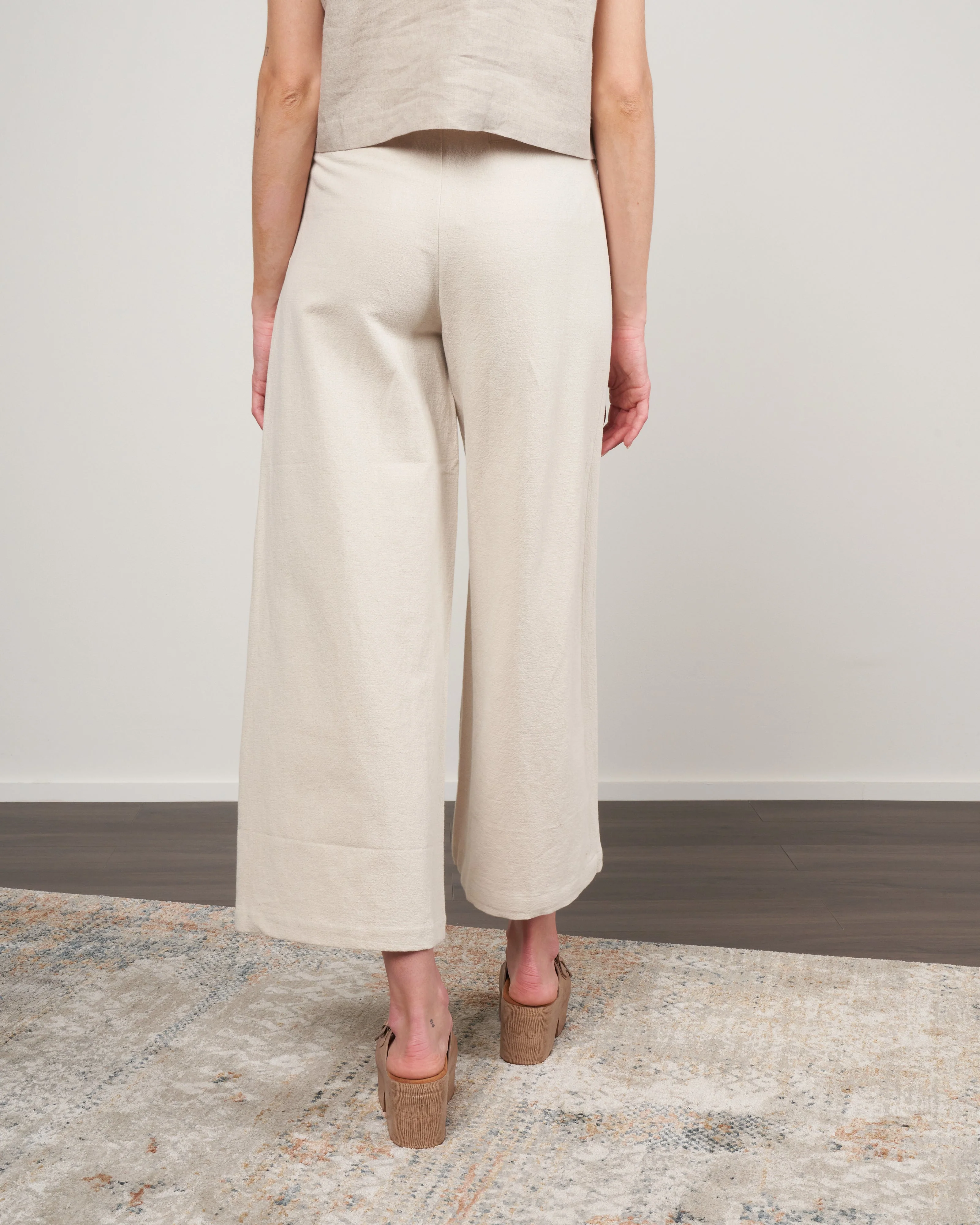 sig wide leg trouser - oatmeal - Image 4