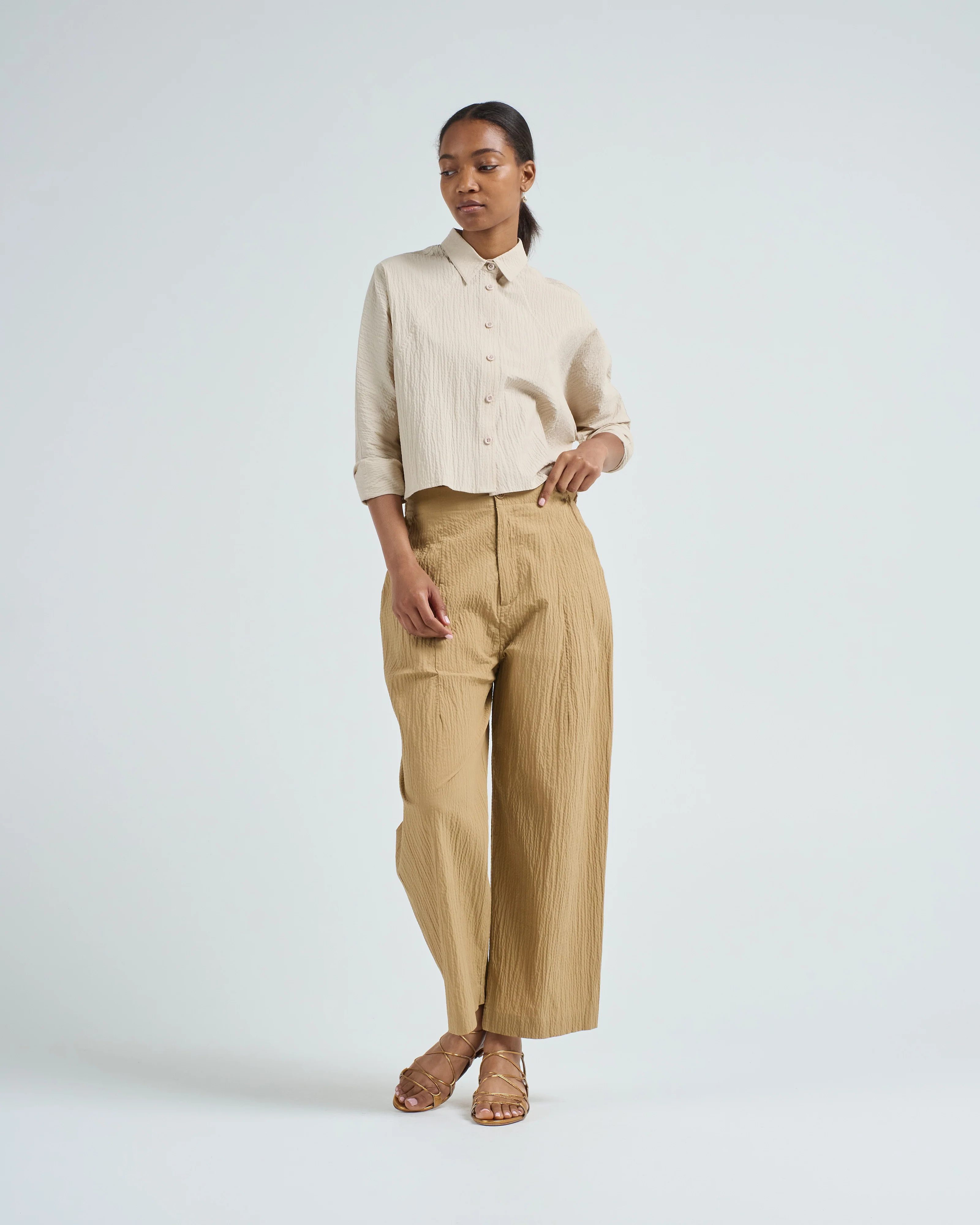 signature 3/4 cropped shirt jacket - Image 2