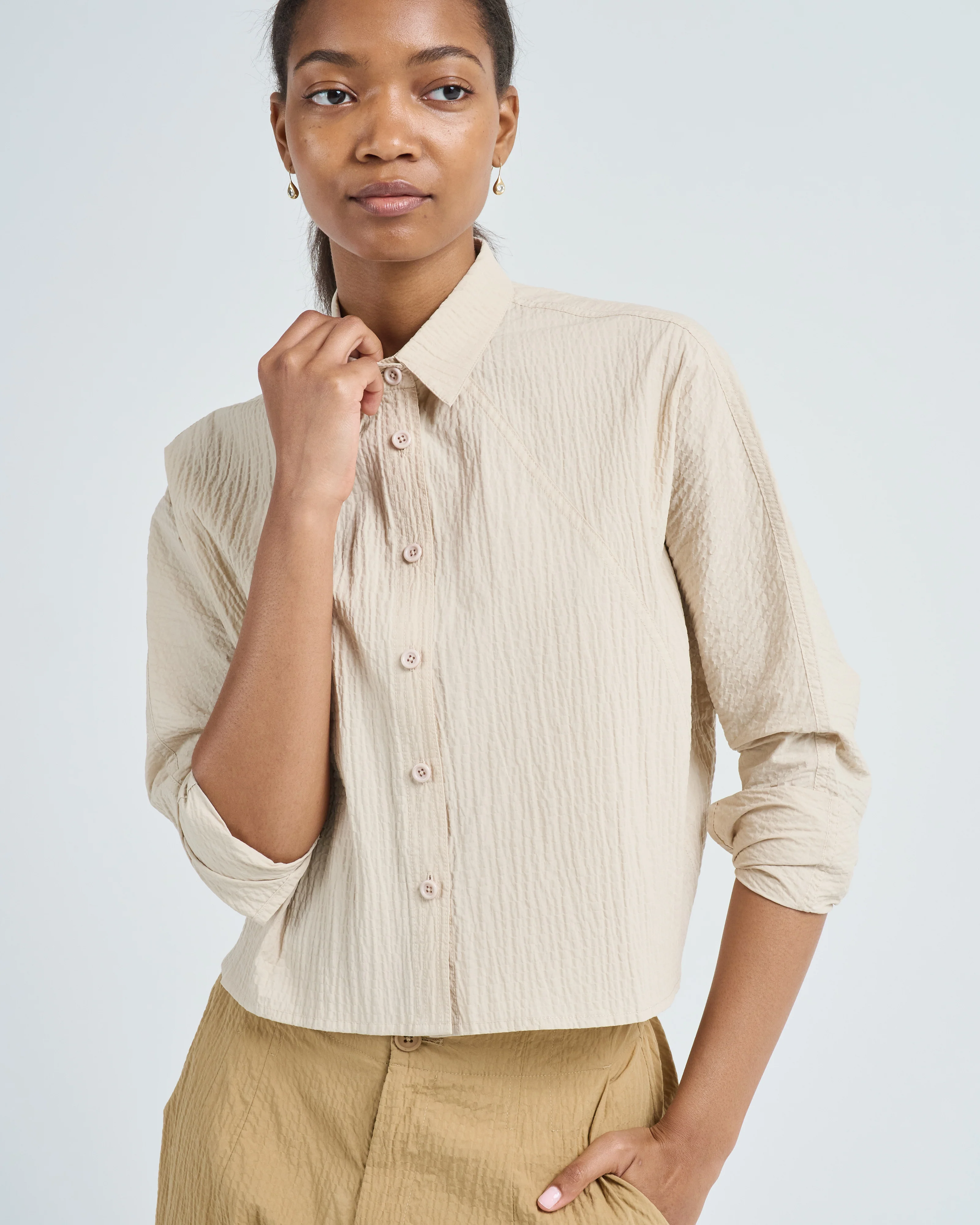 signature 3/4 cropped shirt jacket - Image 5