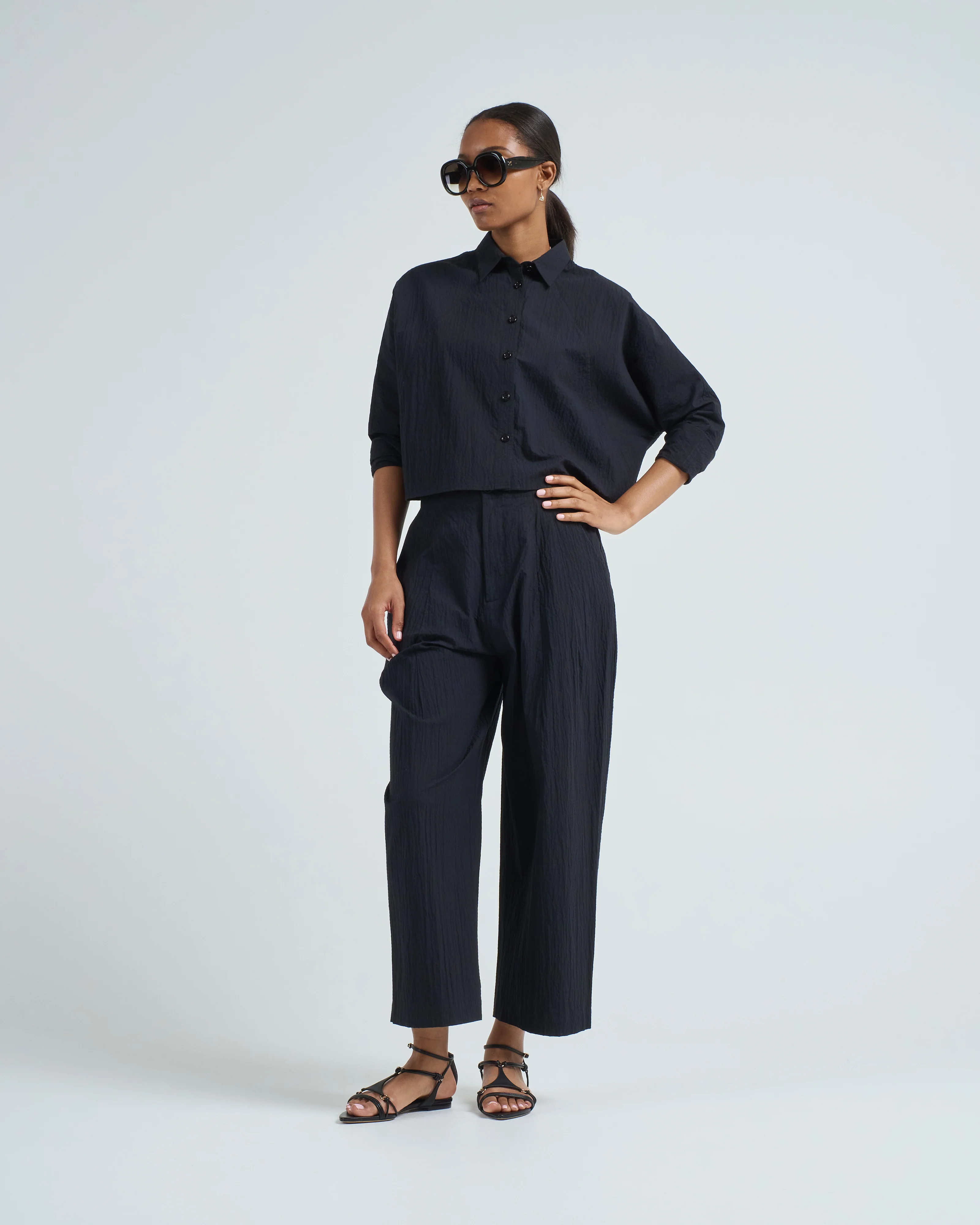 signature 3/4 cropped shirt jacket - Image 2