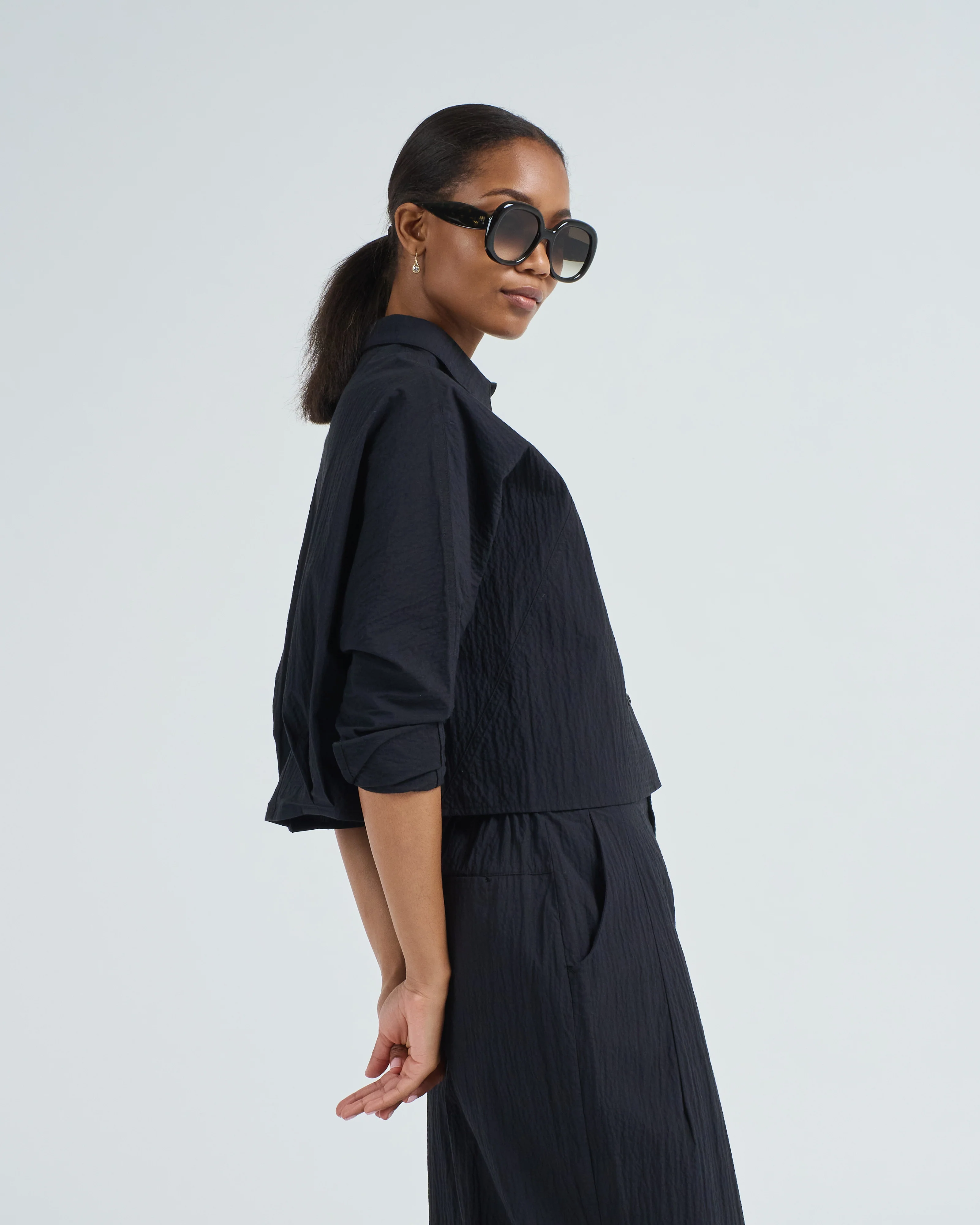 signature 3/4 cropped shirt jacket - Image 3
