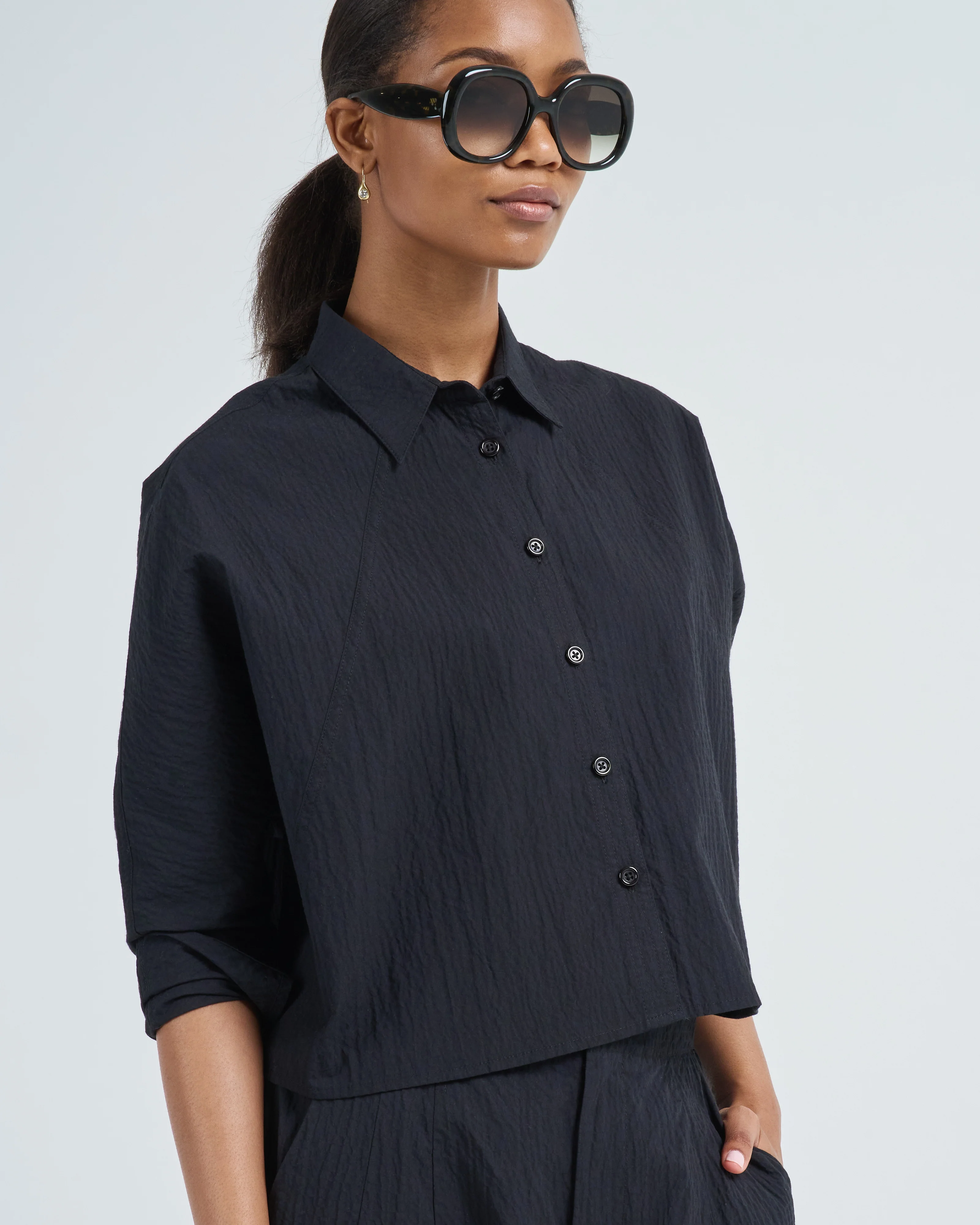 signature 3/4 cropped shirt jacket - Image 5