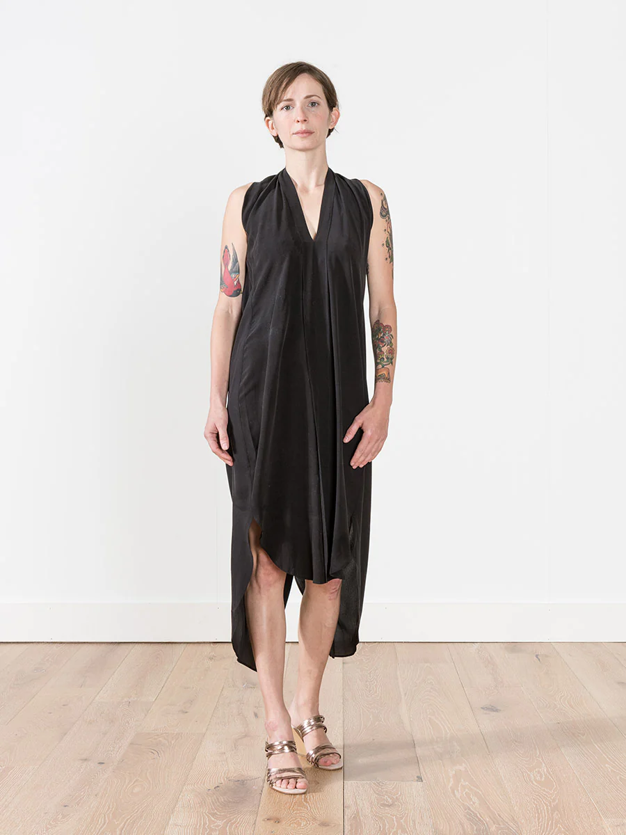 origami dress - black